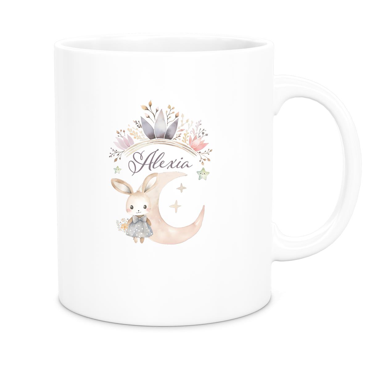 Tasse Hase Wunschname Keramik Kinderbecher Personalisiert versch. Farben