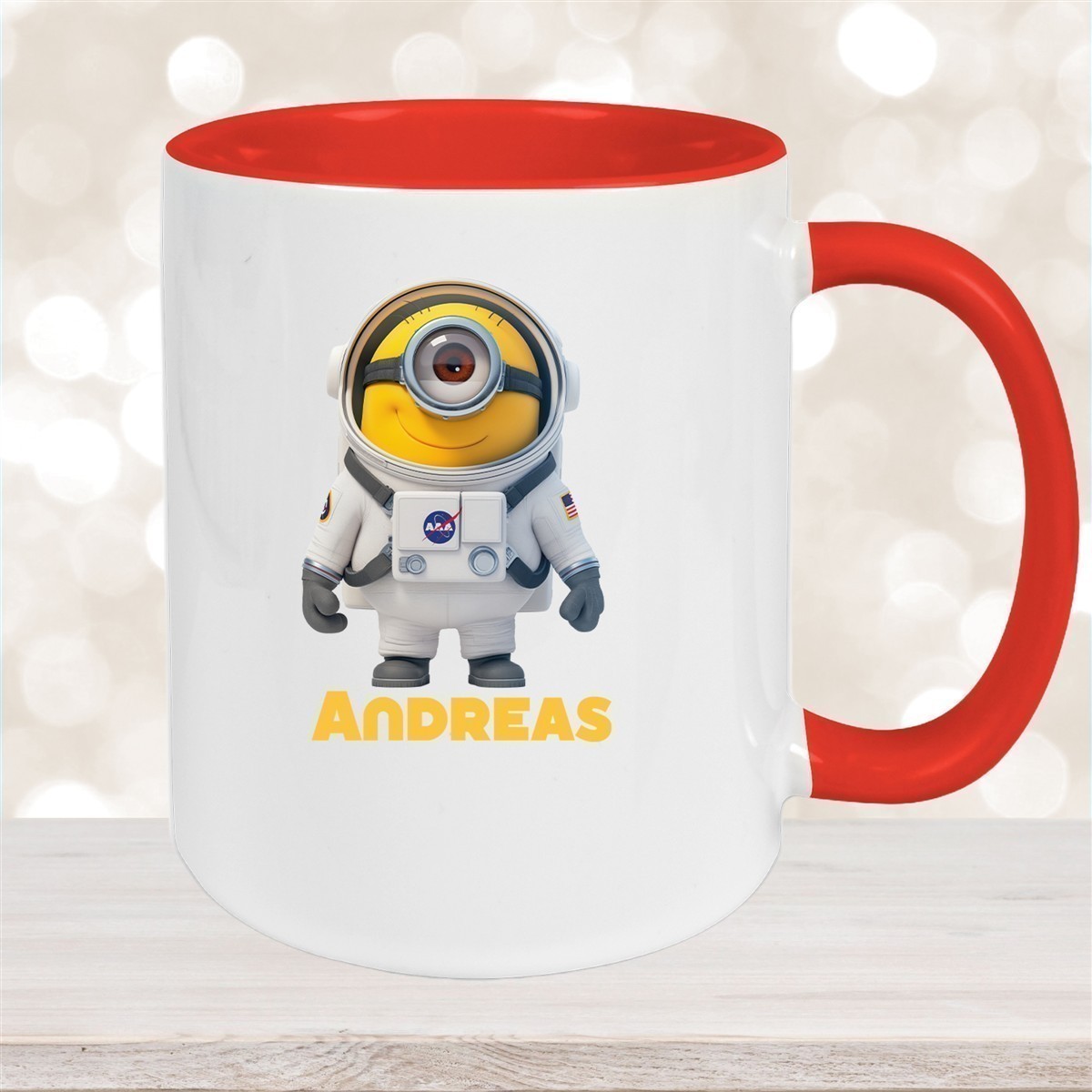 Tasse Minions Kinder Minion #3 Astronaut Wunschname Keramik Kinderbecher personalisiert versch. Farben