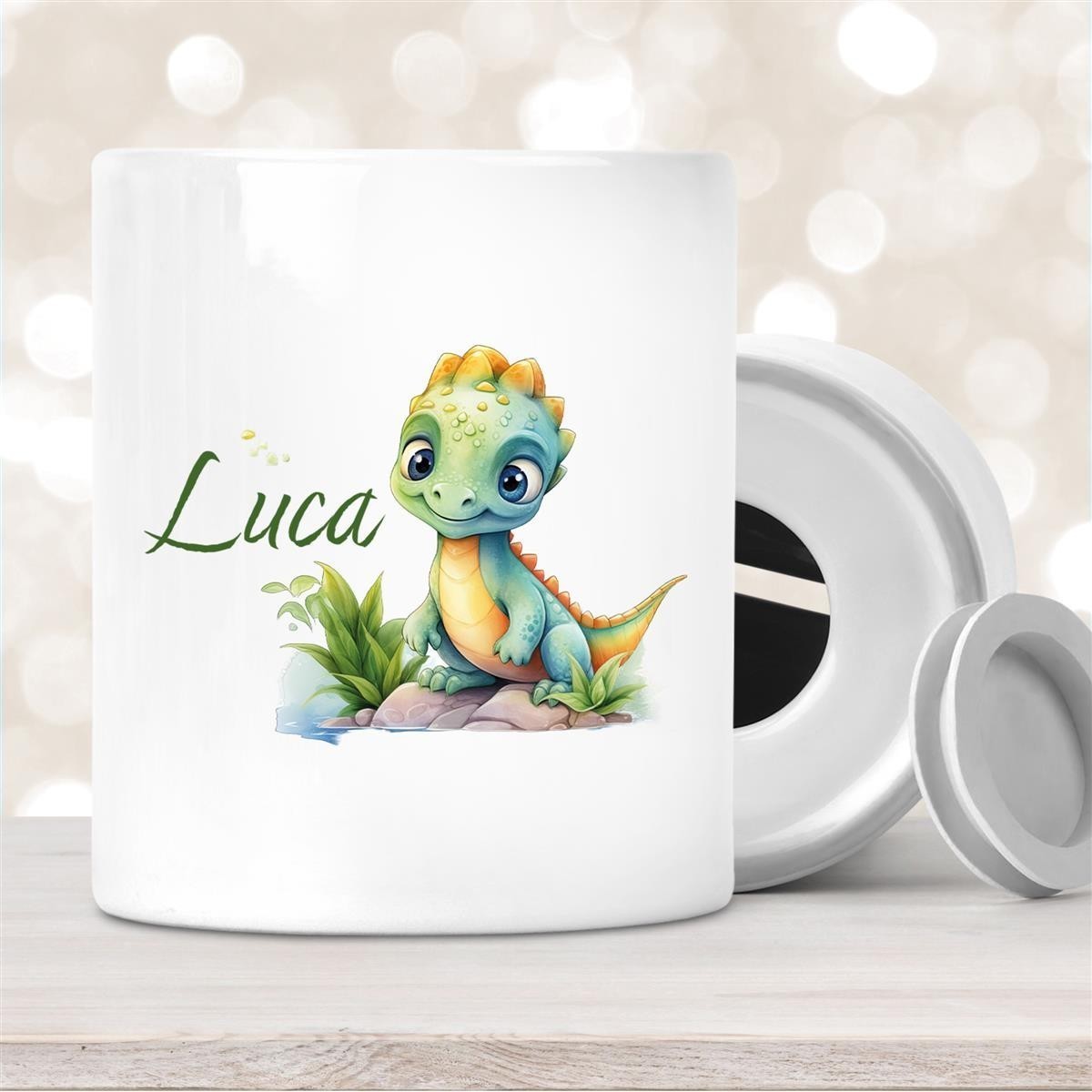 Spardose mit Wunschname Dino #11 personalisiert Spardose mit Wunschname Dino #11 personalisiert