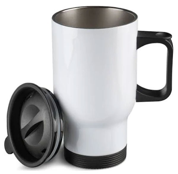 Edelstahl-Thermobecher mit Deckel Bogenschütze 1 weiß