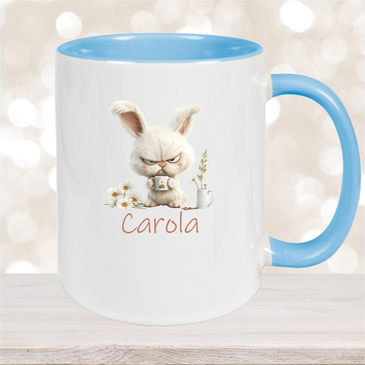 Tasse Ostern Grumpy-Bunny 1 Wunschnamen Keramik personalisiert versch. Farben