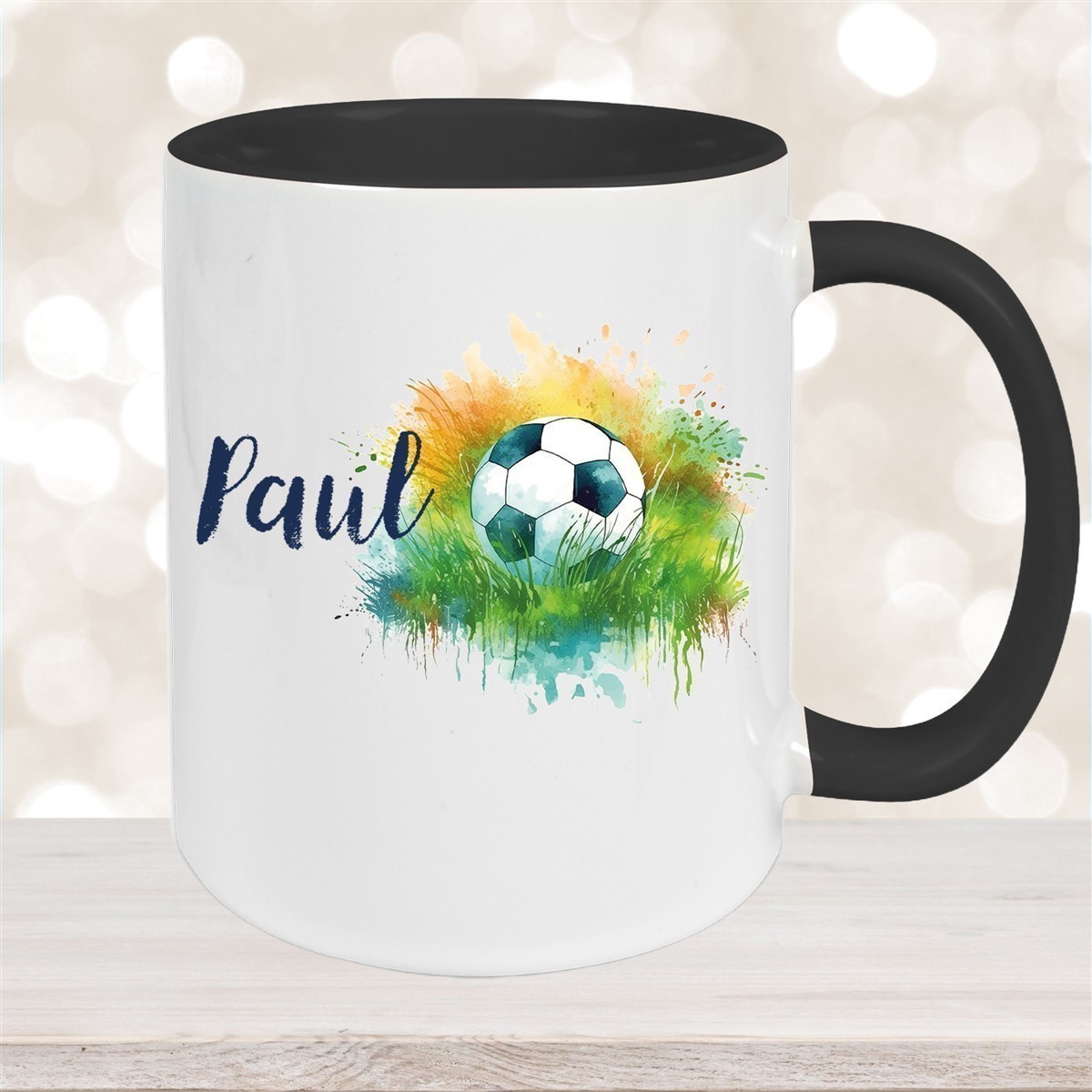 Tasse Fußball #5 Wunschname Keramik Kinderbecher personalisiert versch. Farben