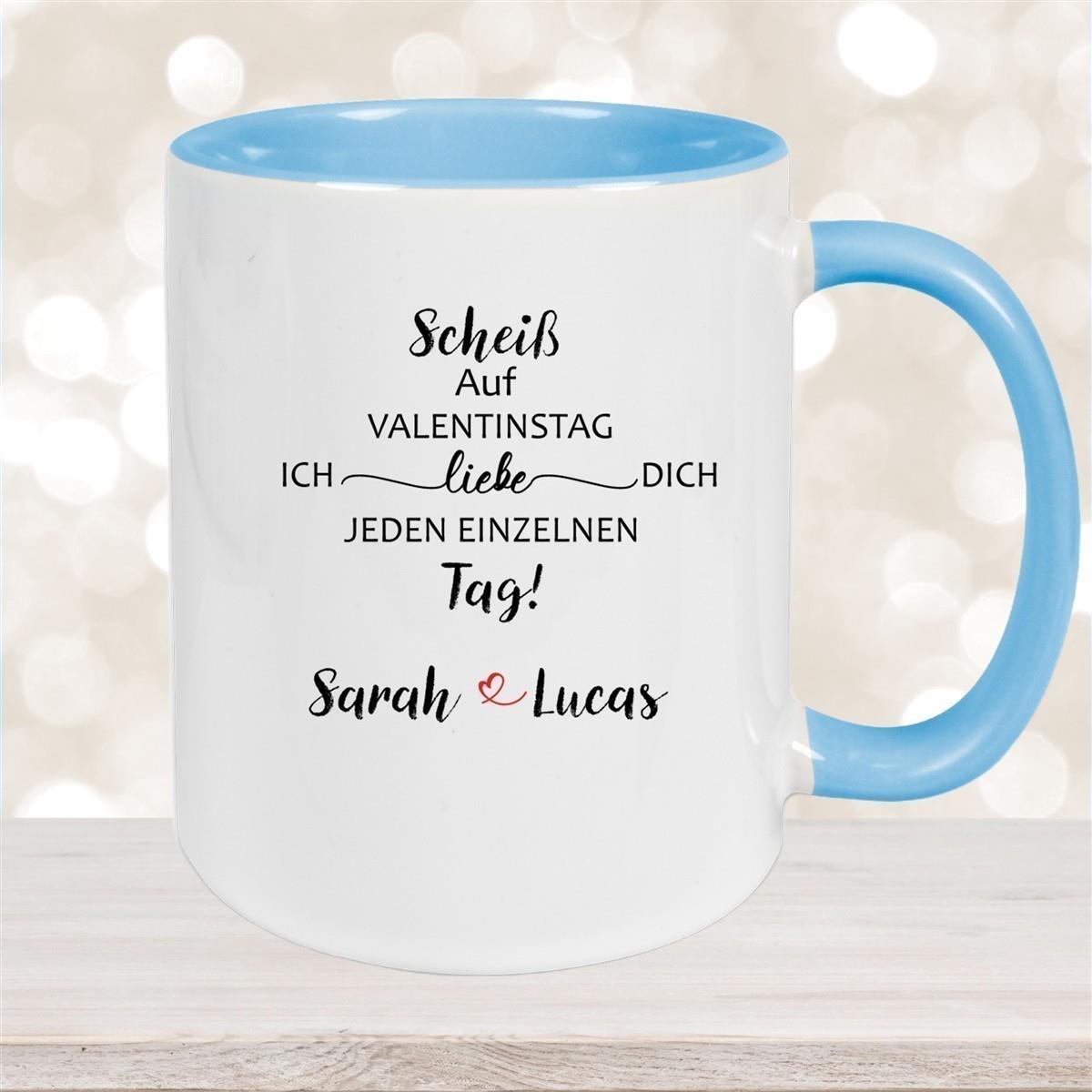 Tasse Spruch Valentinstag 23 Personalisiert Keramik versch. Farben