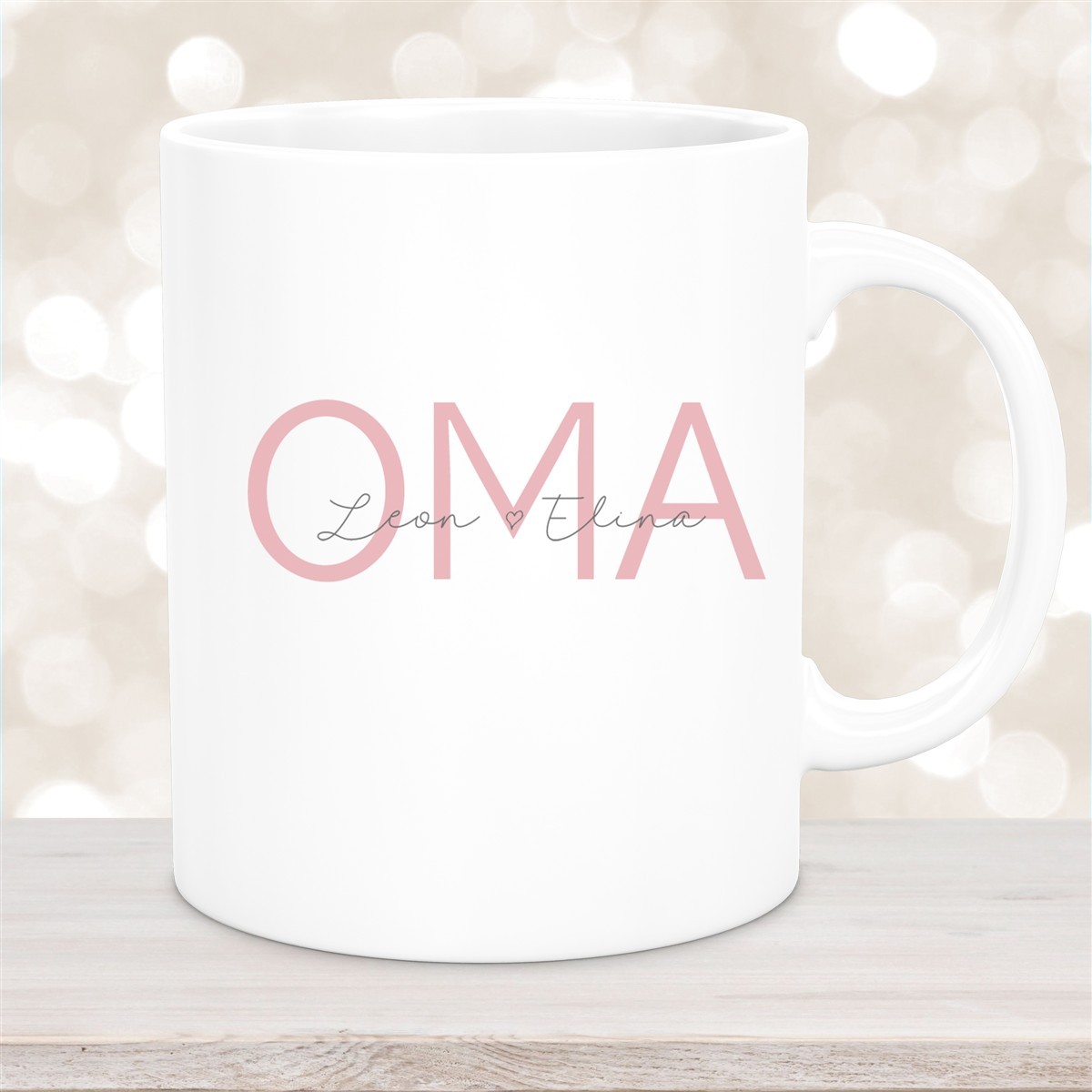 Tasse, Oma, Muttertag, Geburtstag #1 Wunschnamen Keramik Personalisiert Weiß