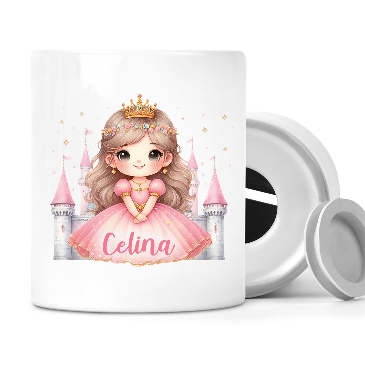 Spardose mit Wunschname Prinzessin #3 personalisiert