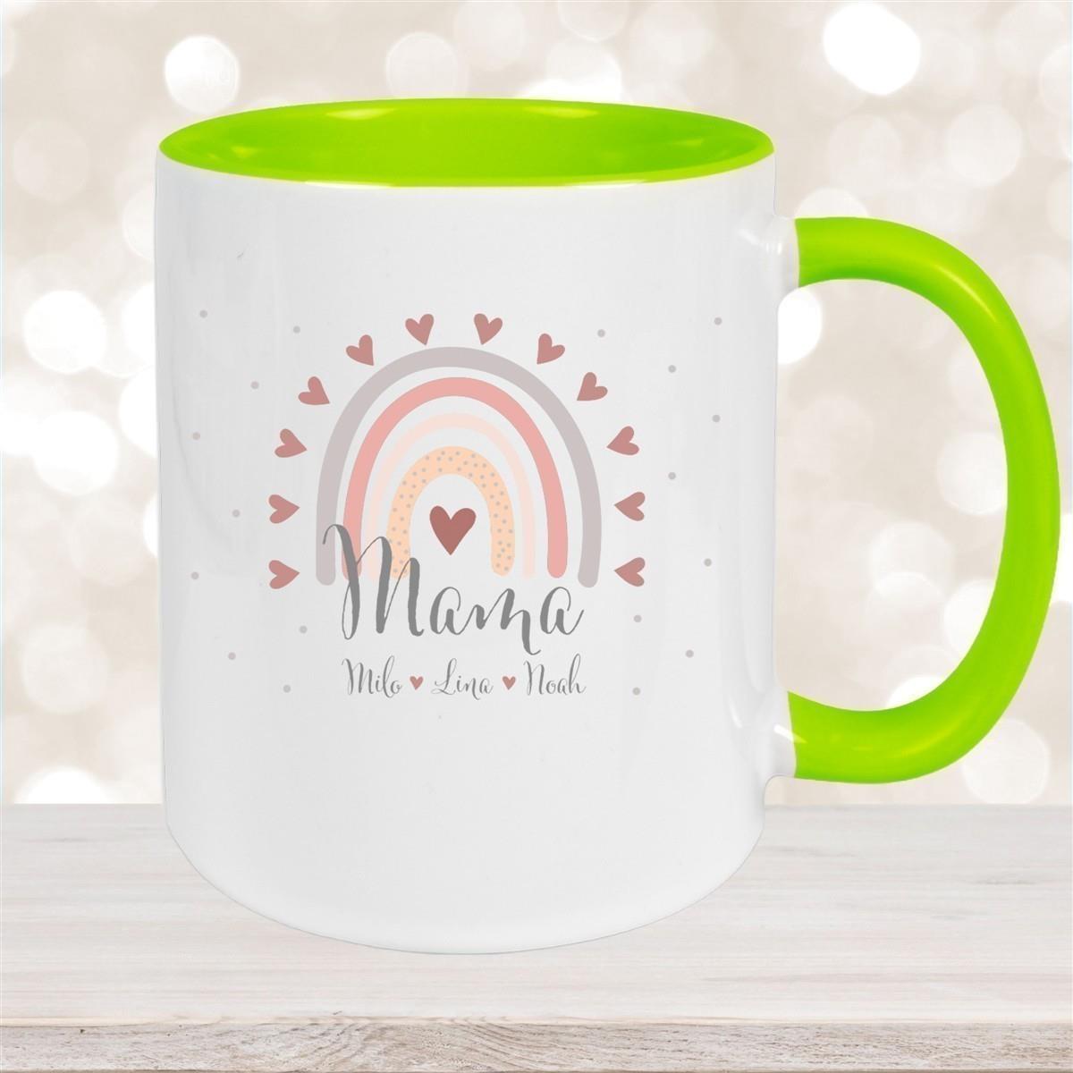 Tasse Muttertag 9 Wunschnamen Keramik Personalisiert versch. Farben