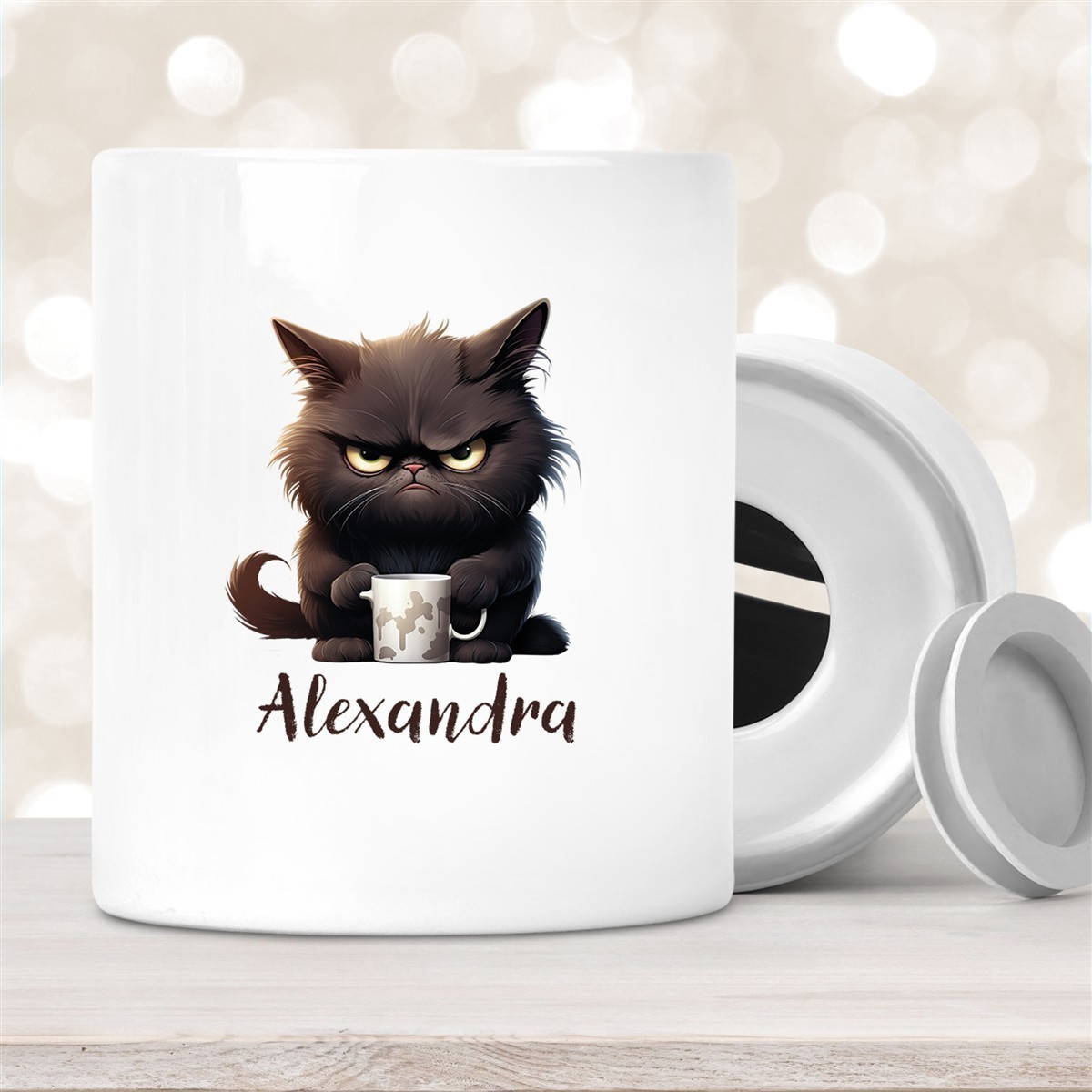 Spardose Katze Grumpy #1 Wunschname personalisiert Spardose Katze Grumpy #1 Wunschname personalisiert