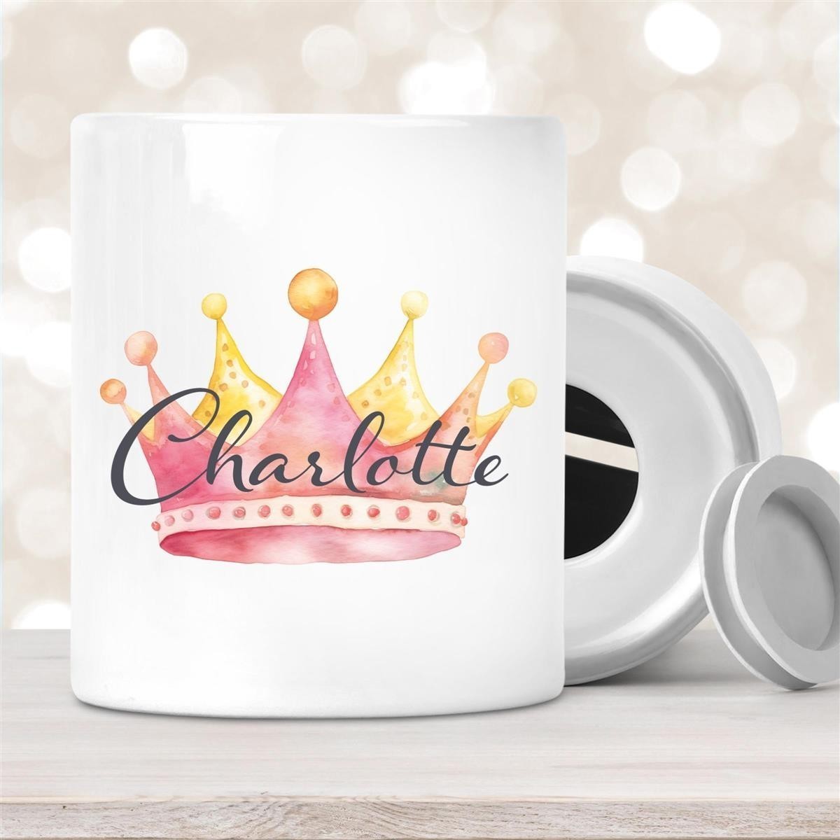 Spardose mit Wunschname Krone #2 personalisiert Spardose mit Wunschname Krone #2 personalisiert