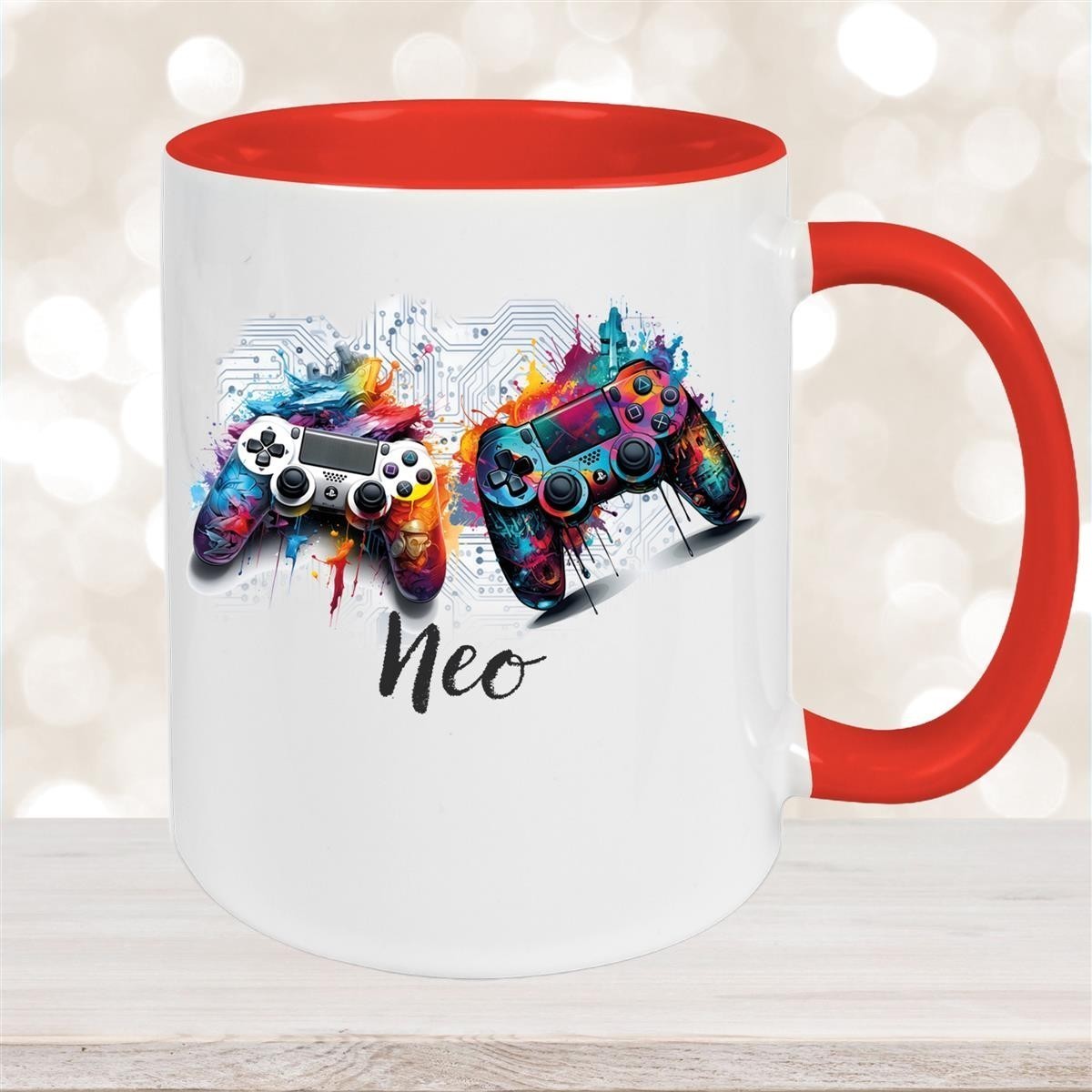 Tasse Gamer #1 Wunschname Keramik Kinderbecher personalisiert versch. Farben