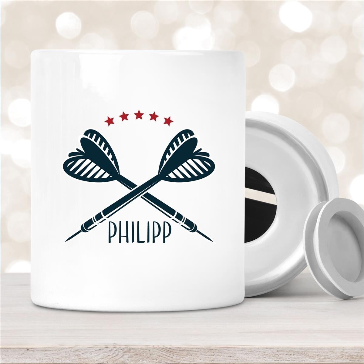 Spardose mit Wunschname Dart #3 personalisiert Spardose mit Wunschname Dart #3 personalisiert