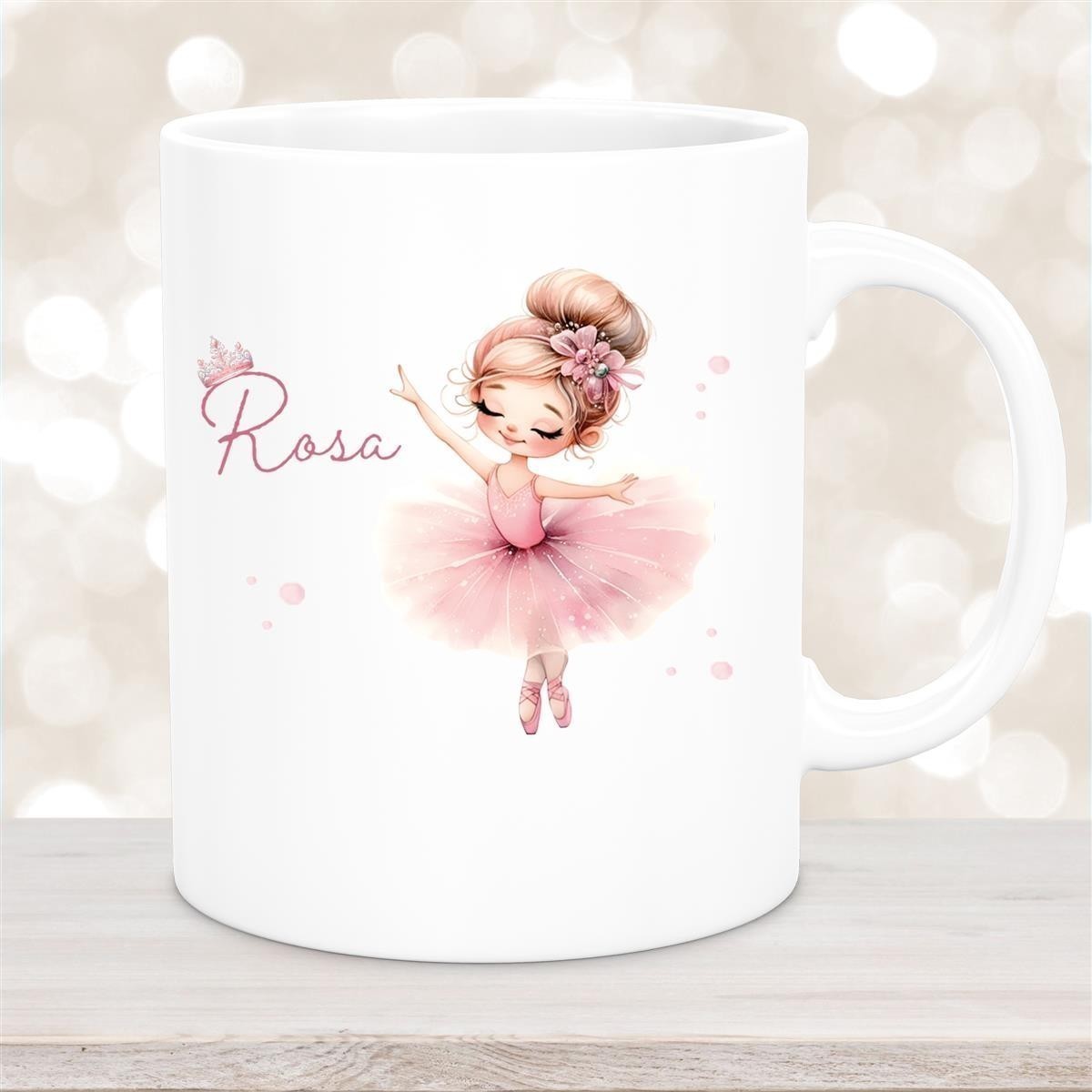 Tasse Ballerina #3 Wunschname Keramik Kinderbecher personalisiert Weiß Tasse Ballerina #3 Wunschname Keramik Kinderbecher personalisiert versch. Farben