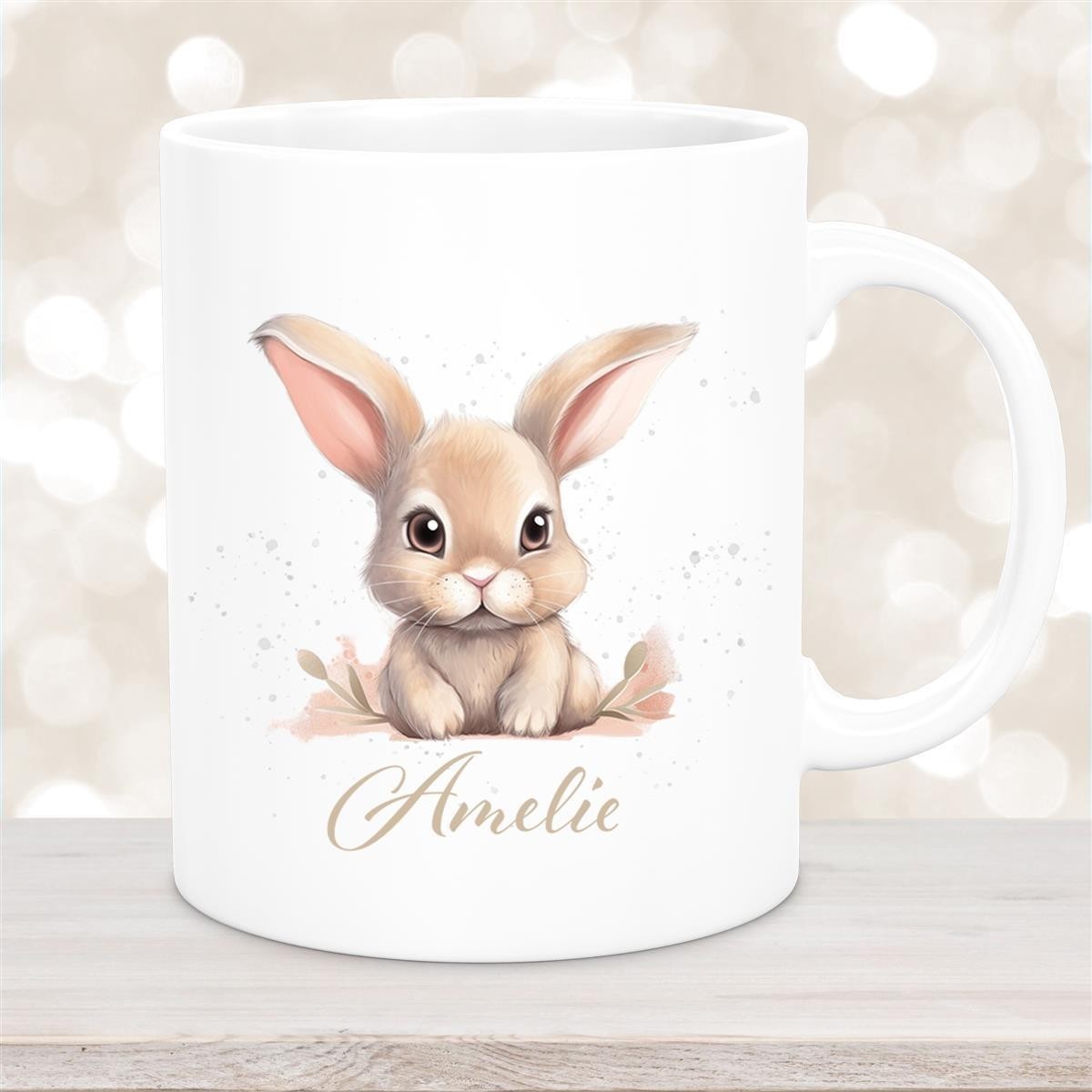 Tasse Ostern - Hase #7 Wunschnamen personalisiert Keramik Weiß Tasse Ostern - Hase #7 Wunschnamen personalisiert Keramik Weiß