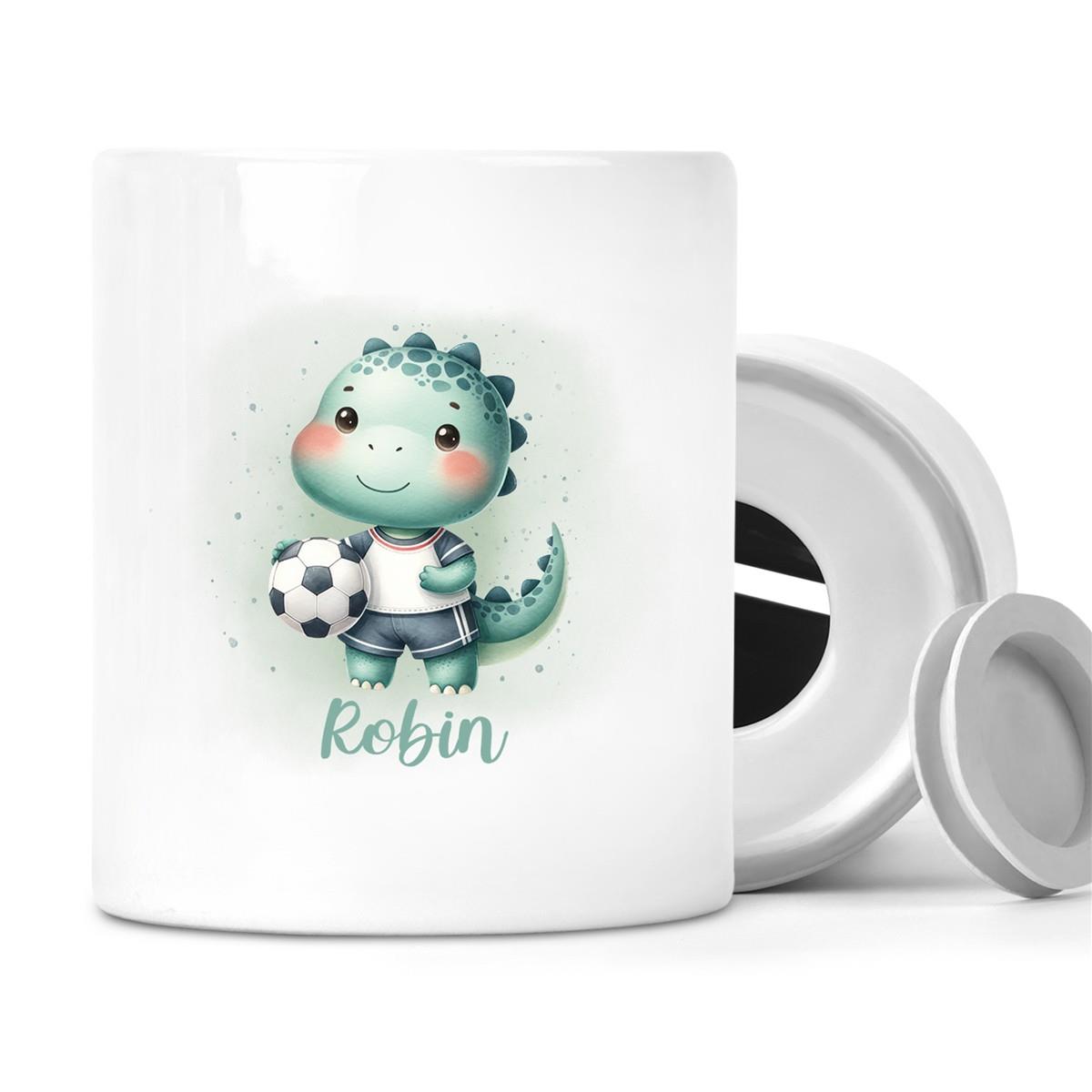 Spardose mit Wunschname Fußball  15 personalisiert