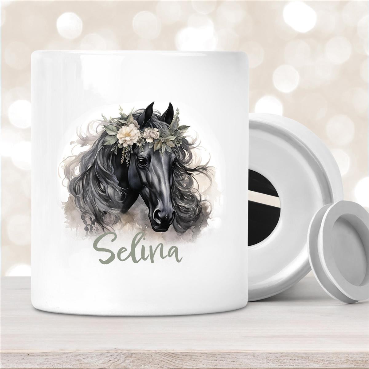 Spardose mit Wunschname Pferd #3 personalisiert Spardose mit Wunschname Pferd #3 personalisiert