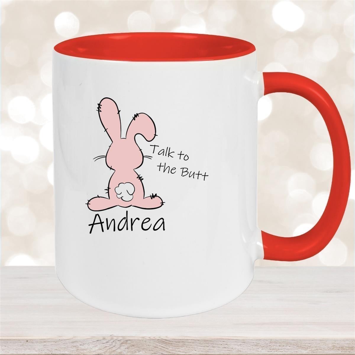 Tasse Ostern - Hase Talk to the Butt Wunschnamen Keramik personalisiert versch. Farben