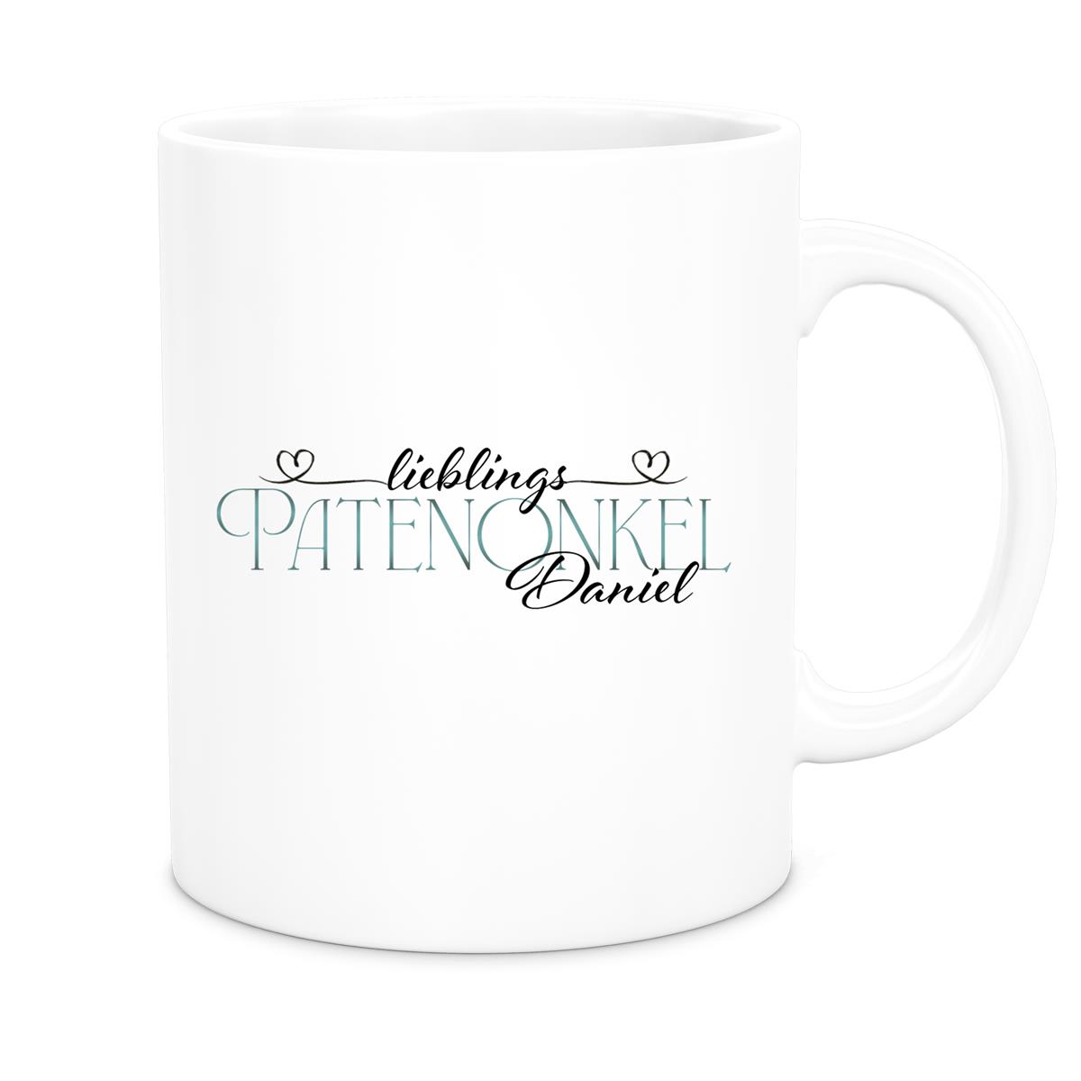 Tasse Wunschname Lieblings-Patenonkel 1 personalisiert Keramik Becher versch. Farben