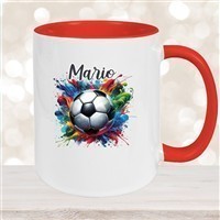 Tasse Wunschname Fußball #12 Personalisiert Keramik Kinderbecher versch. Farben