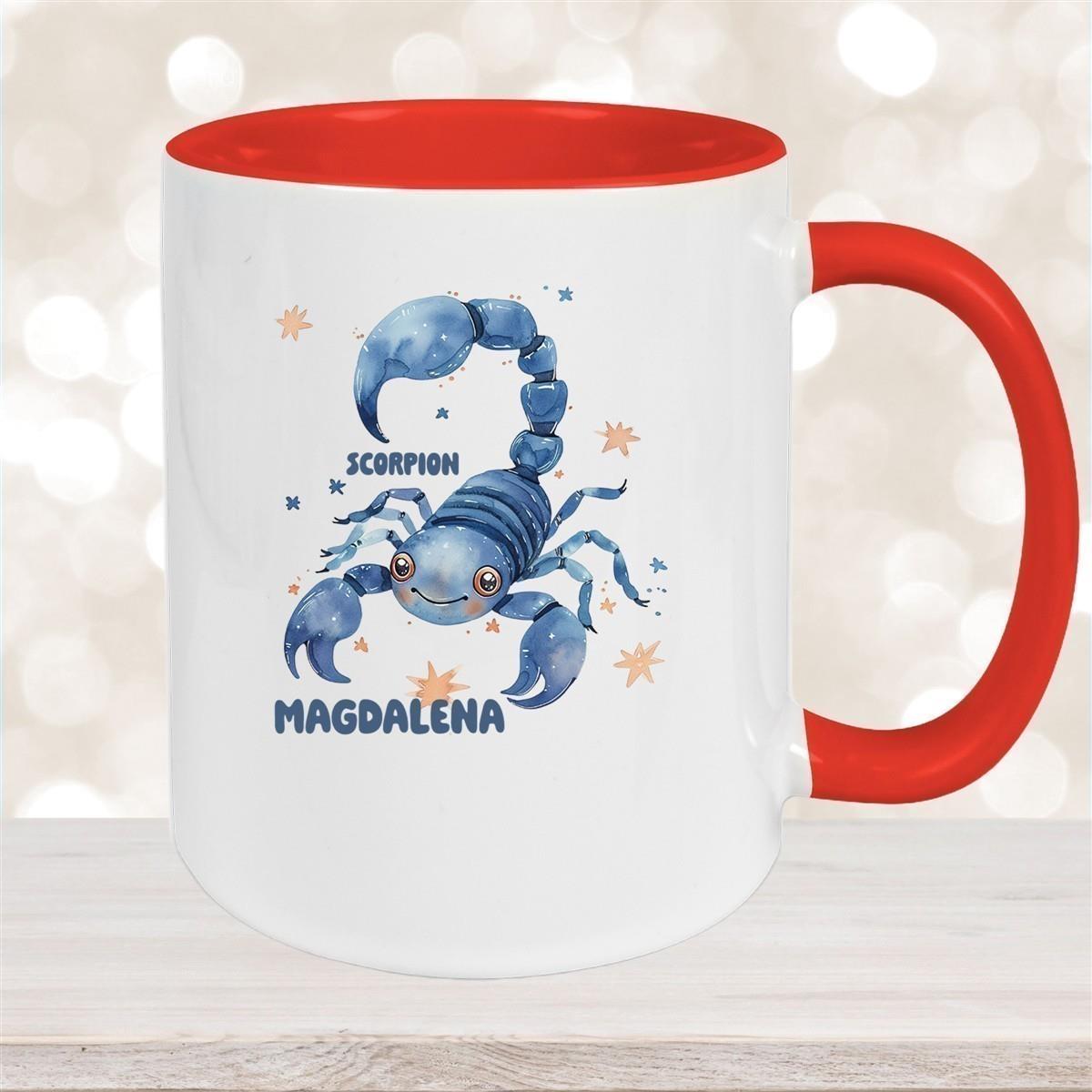 Tasse Sternzeichen Kinder Skorpion 1 Wunschname Keramik Kinderbecher personalisiert versch. Farben