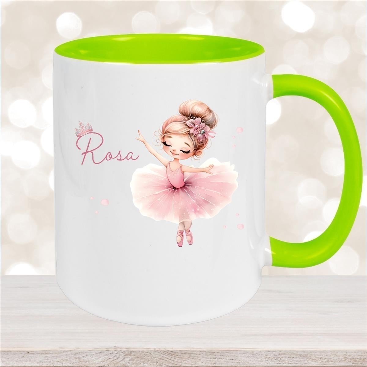 Tasse Ballerina #3 Wunschname Keramik Kinderbecher personalisiert versch. Farben