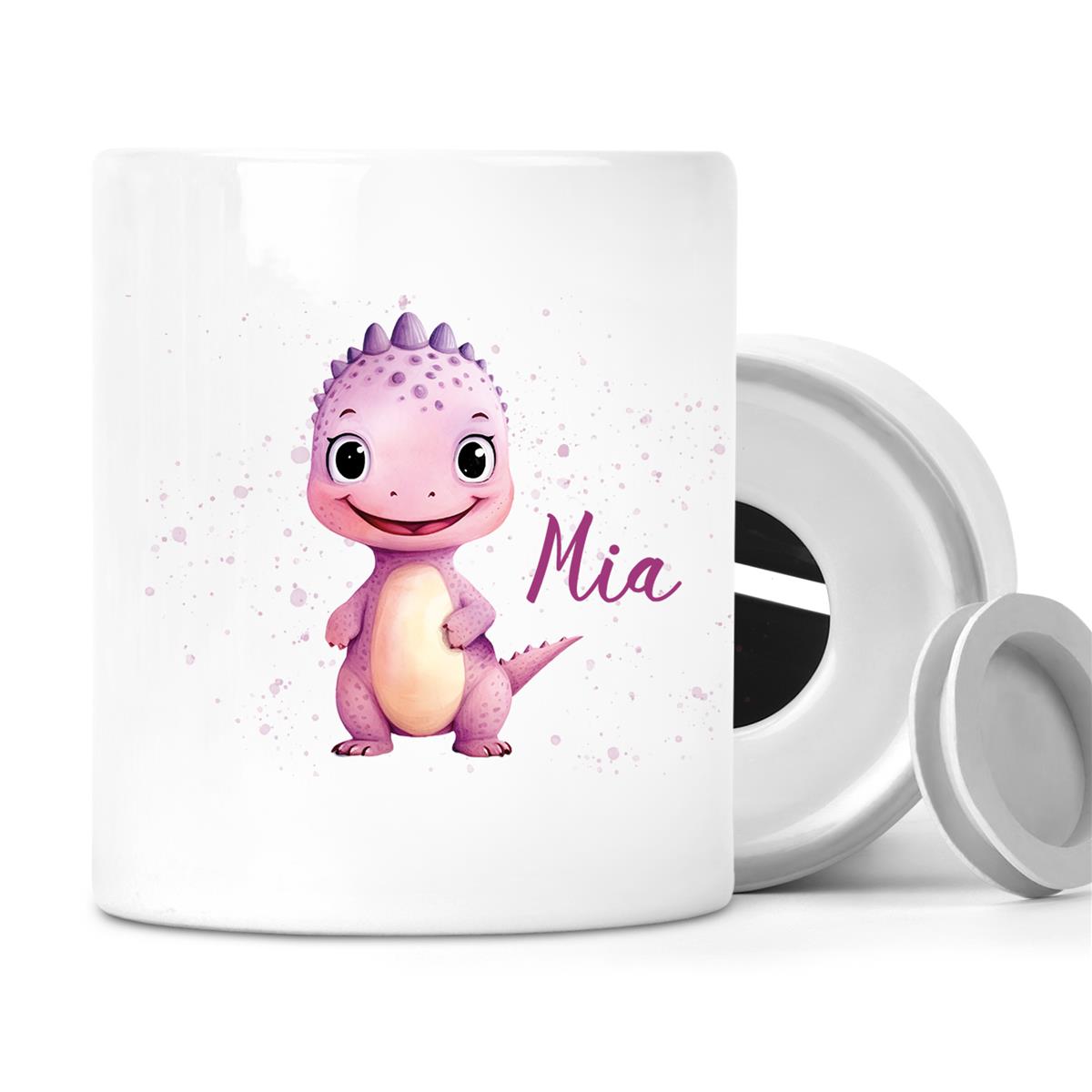 Spardose mit Wunschname Dino #20 personalisiert