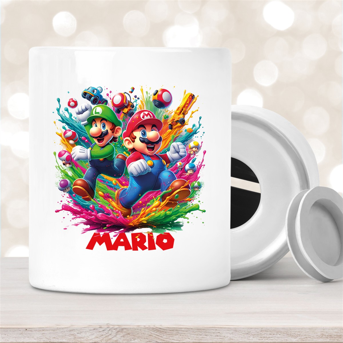 Spardose Super Mario #6 Wunschname personalisiert Spardose Super Mario #6 Wunschname personalisiert