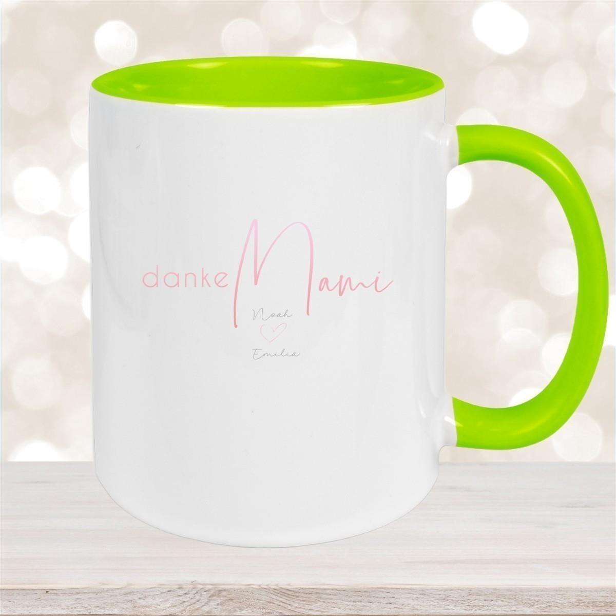 Tasse Muttertag 5 Wunschnamen Keramik Personalisiert versch. Farben