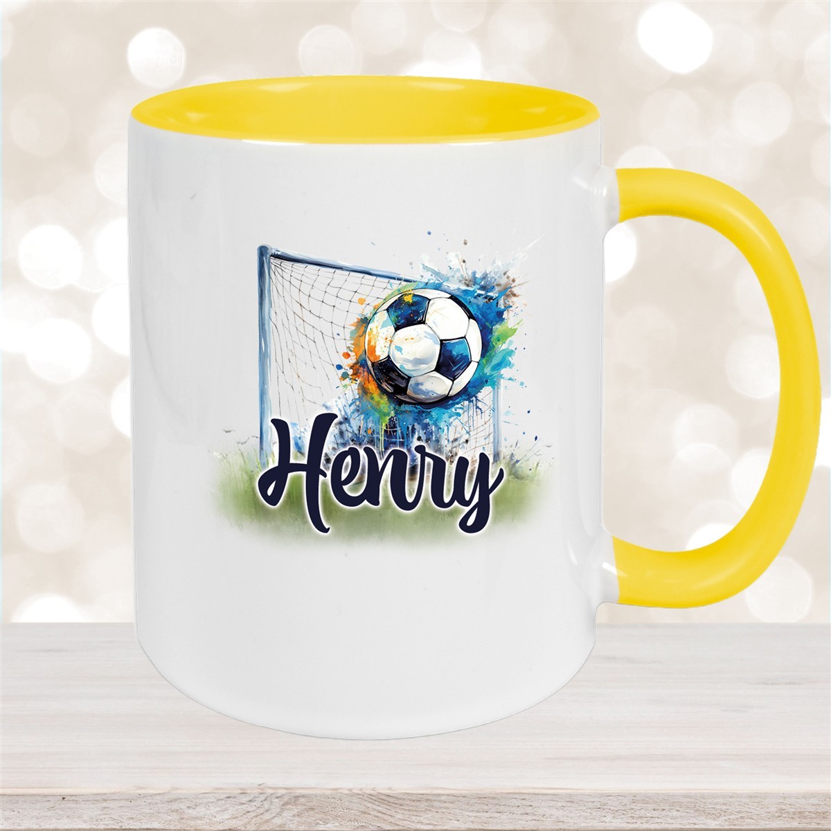 Tasse Wunschname Fußball #13 Personalisiert Keramik Kinderbecher versch. Farben