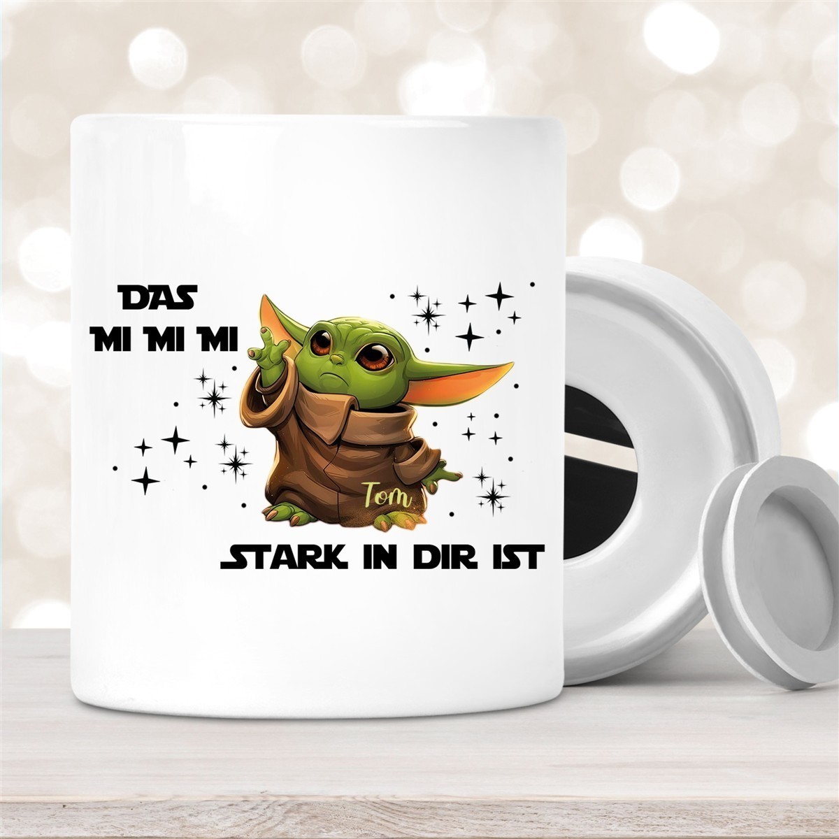 Spardose Baby-Yoda #1 Wunschname personalisiert Spardose Baby-Yoda #1 Wunschname personalisiert