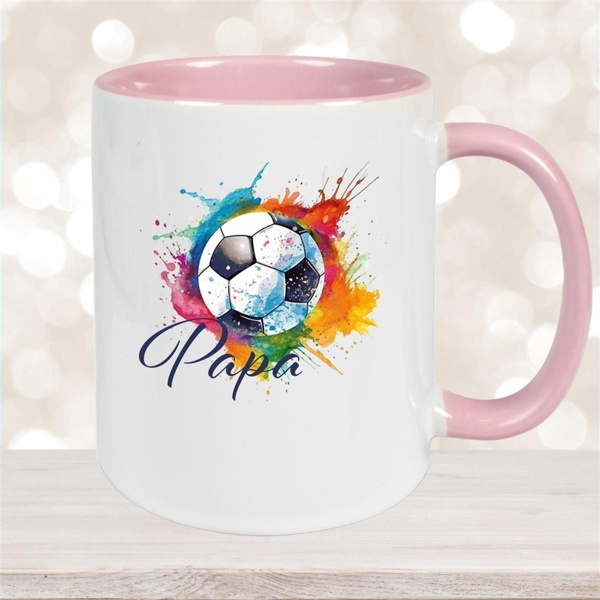 Tasse Wunschname Fußball 20 Personalisiert Keramik Kinderbecher versch. Farben