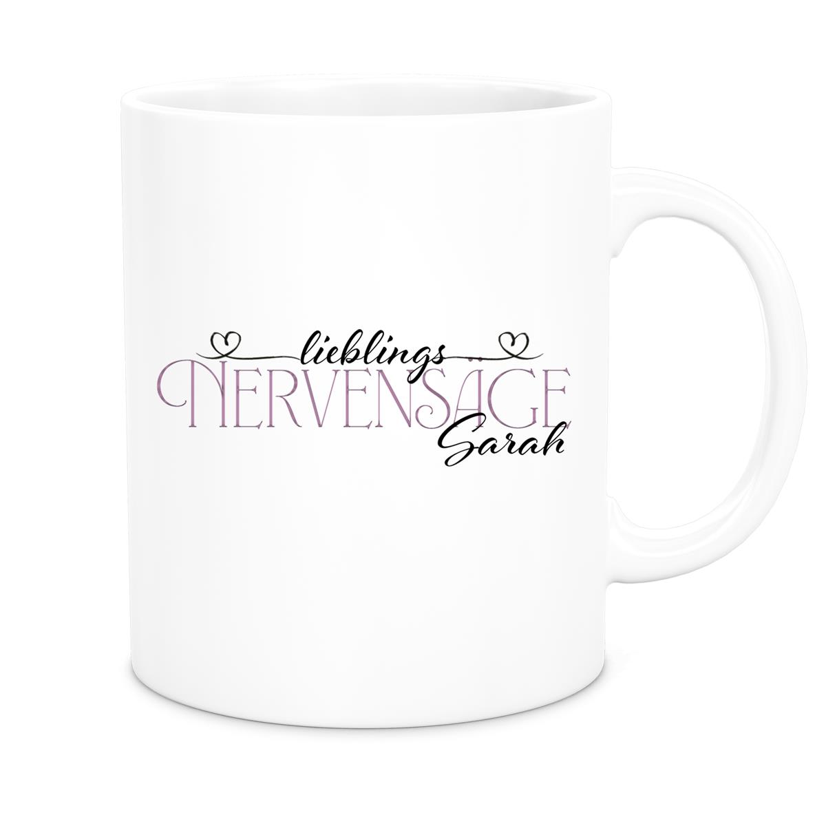 Tasse Wunschname Lieblings-Nervensäge 1 personalisiert Keramik Becher versch. Farben