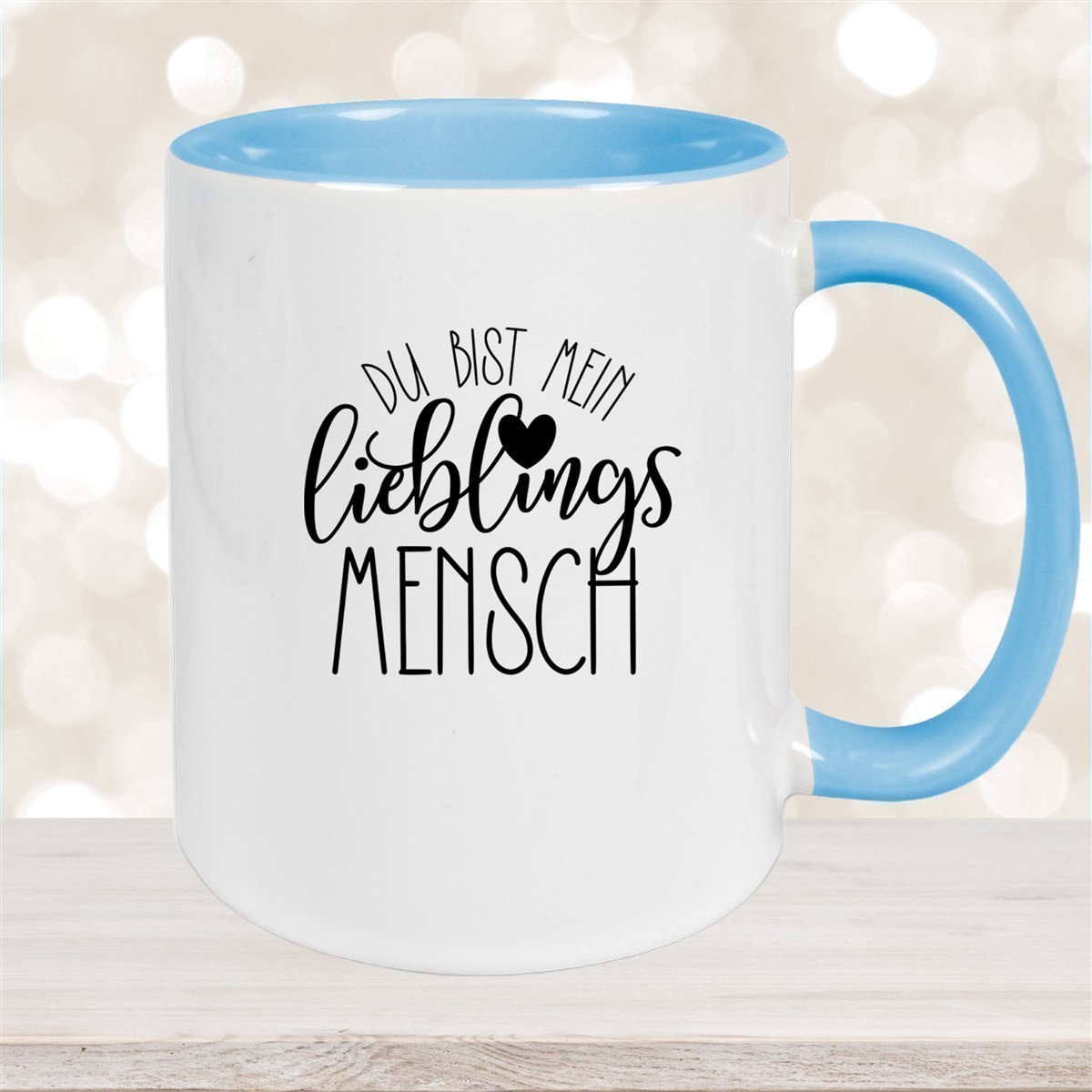 Tasse Spruch "Lieblingsmensch" Valentinstag #19 Keramik versch. Farben