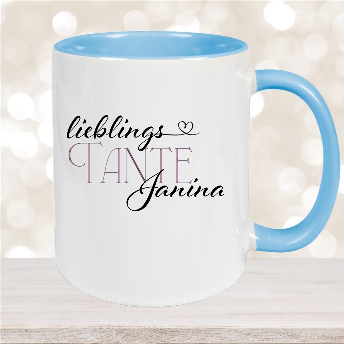 Tasse Wunschname Lieblings-Tante #1 personalisiert Keramik Becher versch. Farben