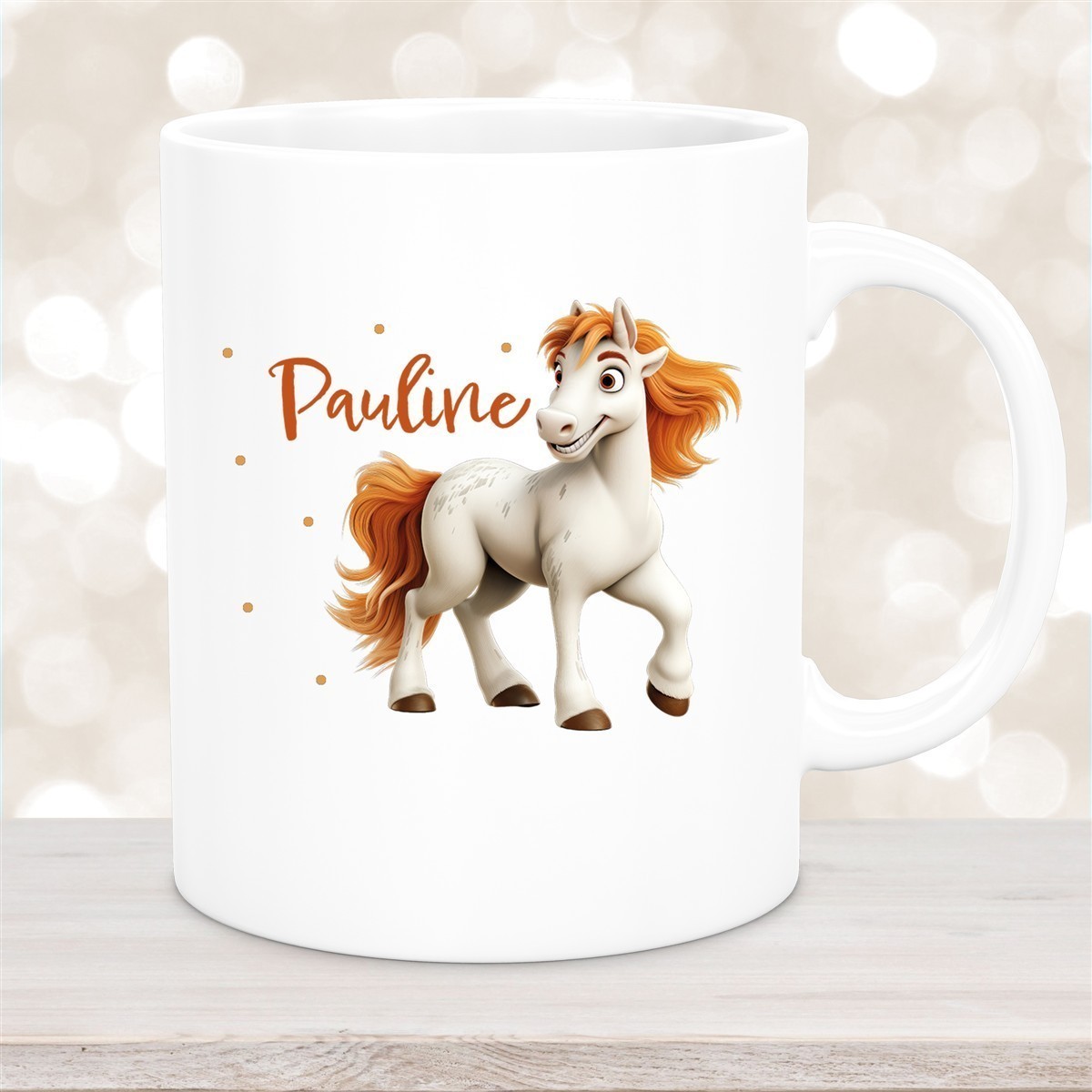 Tasse Pferd #1 Wunschname Keramik Kinderbecher personalisiert versch. Farben