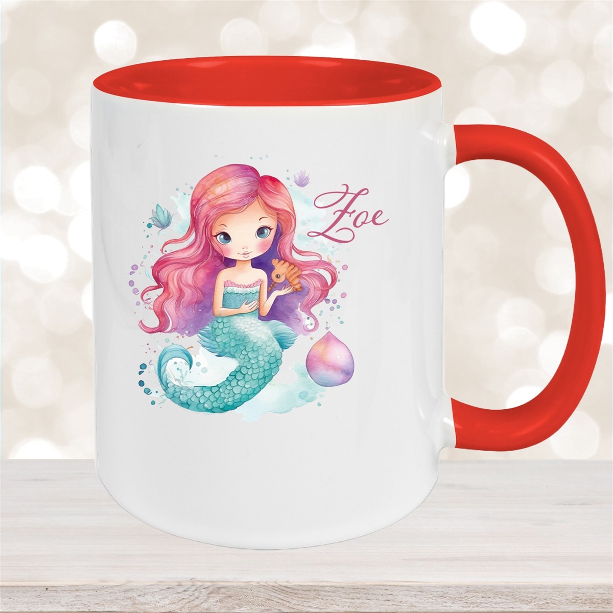 Tasse Wunschname Meerjungfrau #1 Keramik Kinderbecher versch. Farben
