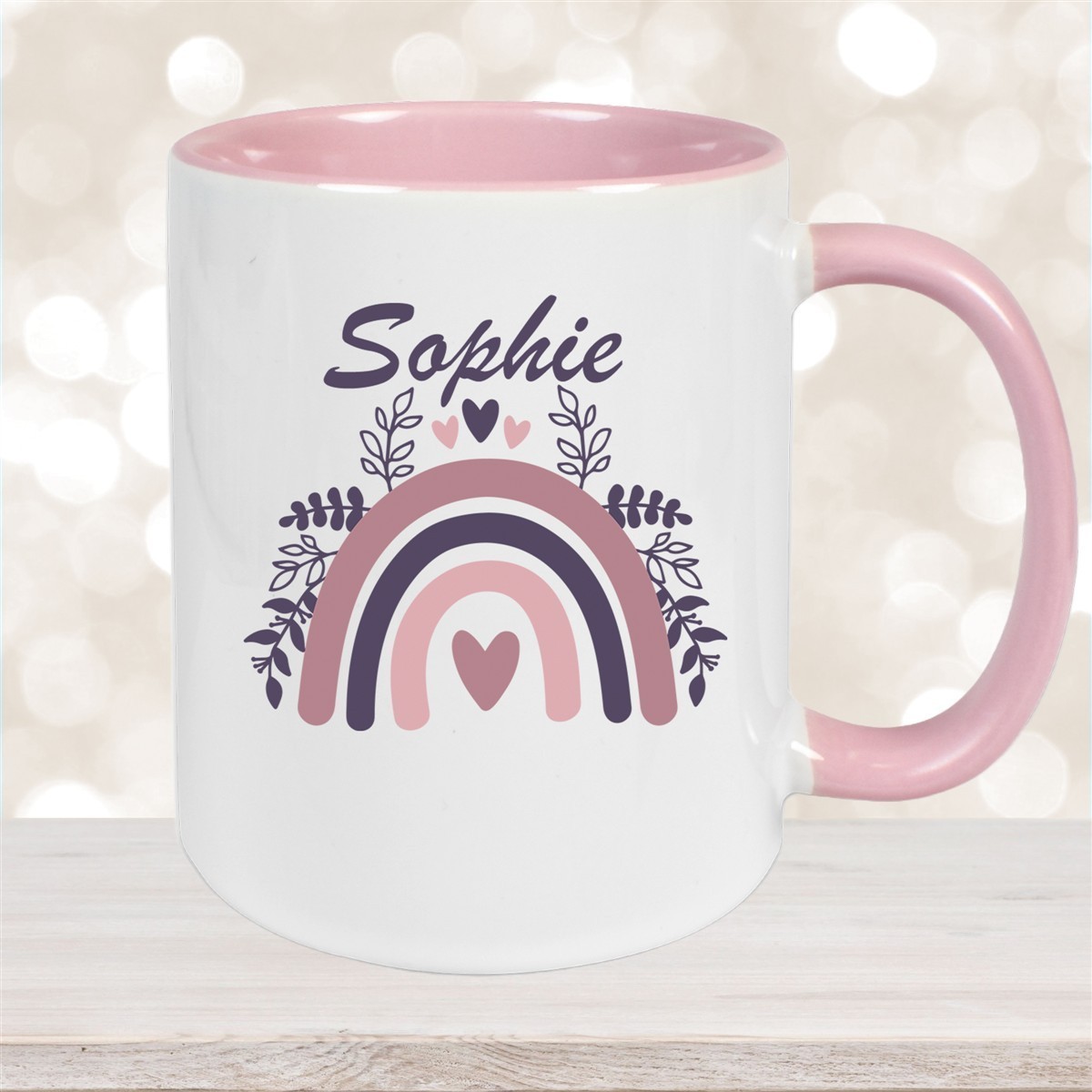 Tasse Regenbogen #8 Wunschname Keramik Kinderbecher versch. Farben