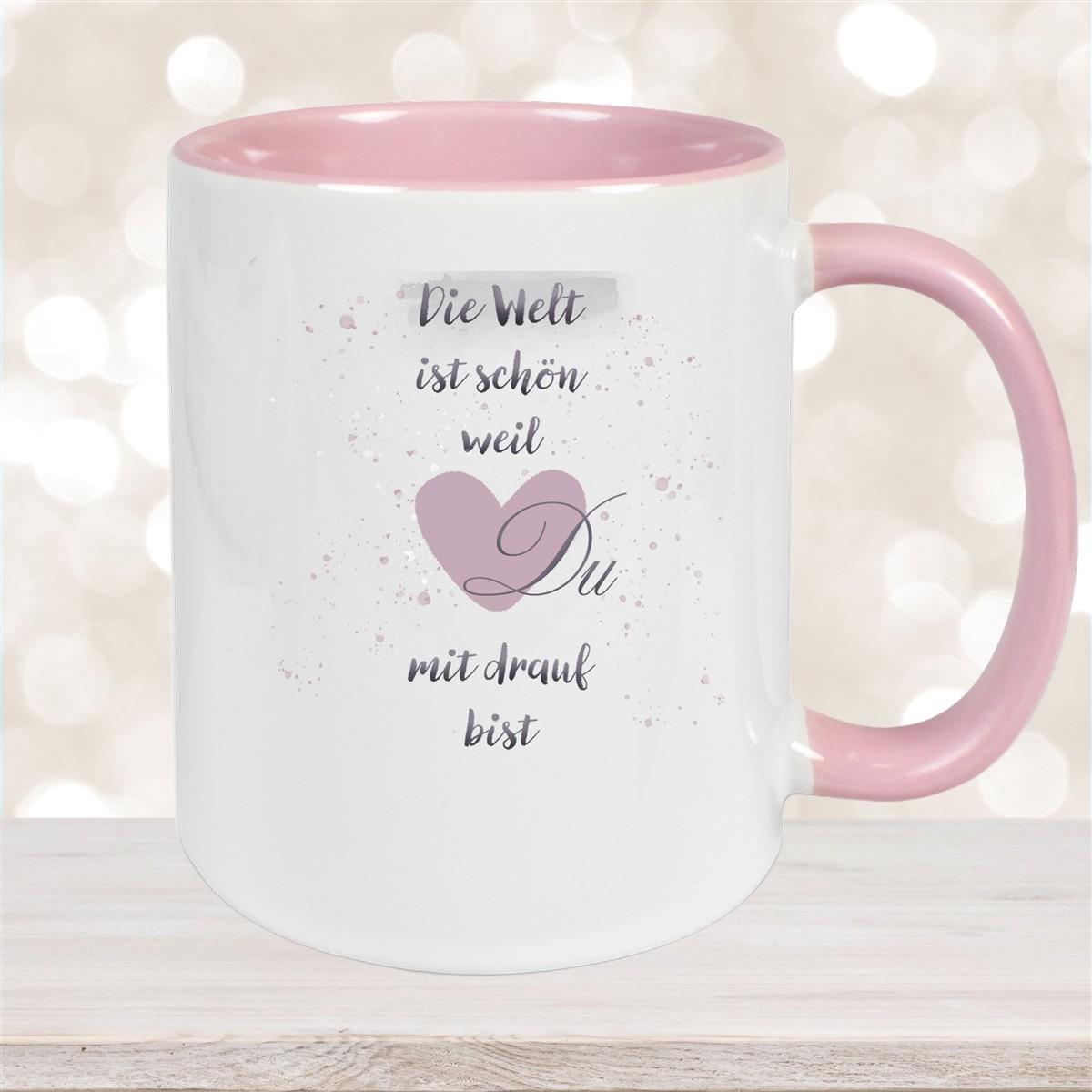 Tasse Freundschaft Liebe Sprüche 2 Keramik versch. Farben