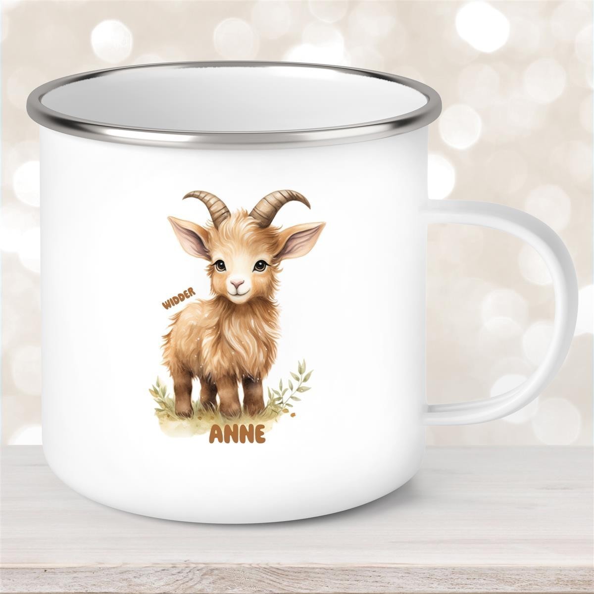 Tasse Sternzeichen Kinder Widder #1 Wunschname Emaille Kinderbecher personalisiert Tasse Sternzeichen Kinder Widder #1 Wunschname Emaille Kinderbecher personalisiert