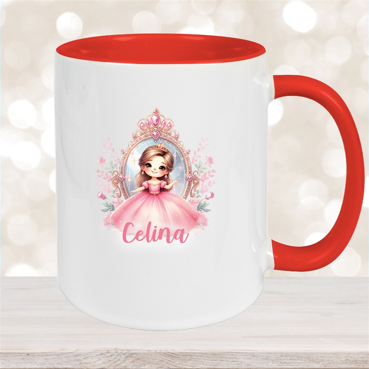 Tasse Kinder Prinzessin #2 Wunschname Keramik Kinderbecher personalisiert versch. Farben