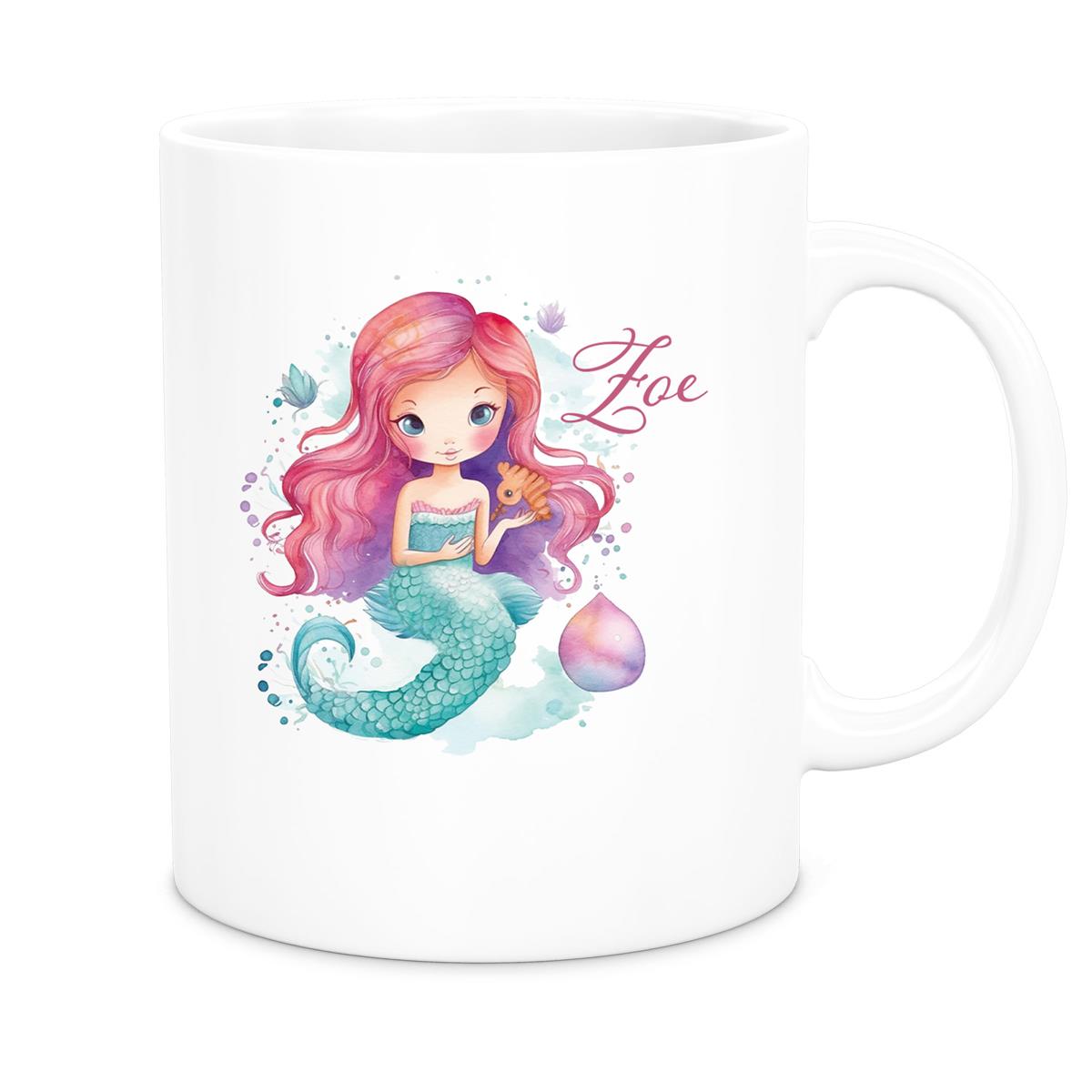 Tasse Wunschname Meerjungfrau 1 Keramik Kinderbecher versch. Farben