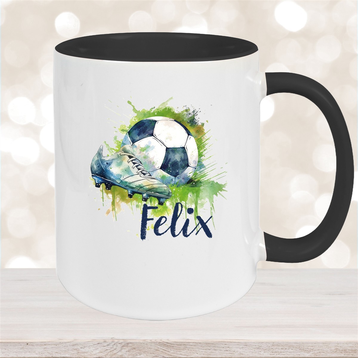 Tasse Fußball #4 Wunschname Keramik Kinderbecher personalisiert versch. Farben