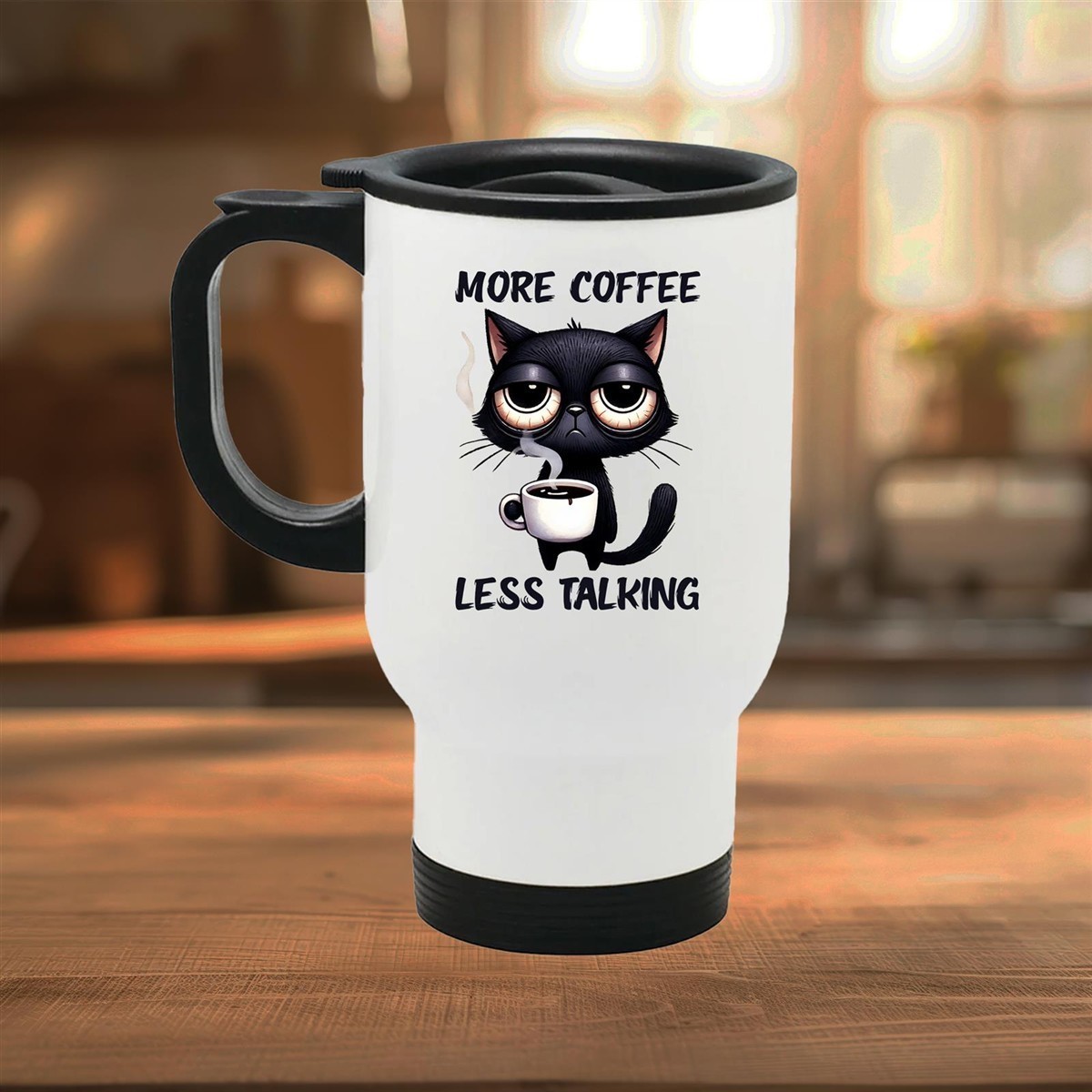 Edelstahl-Thermobecher mit Deckel Moore-Coffee #1 weiß