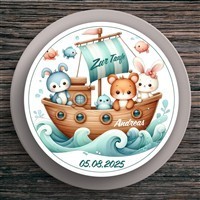 Tortenaufleger Taufe Arche-Noah #4 Name & Datum (20cm)