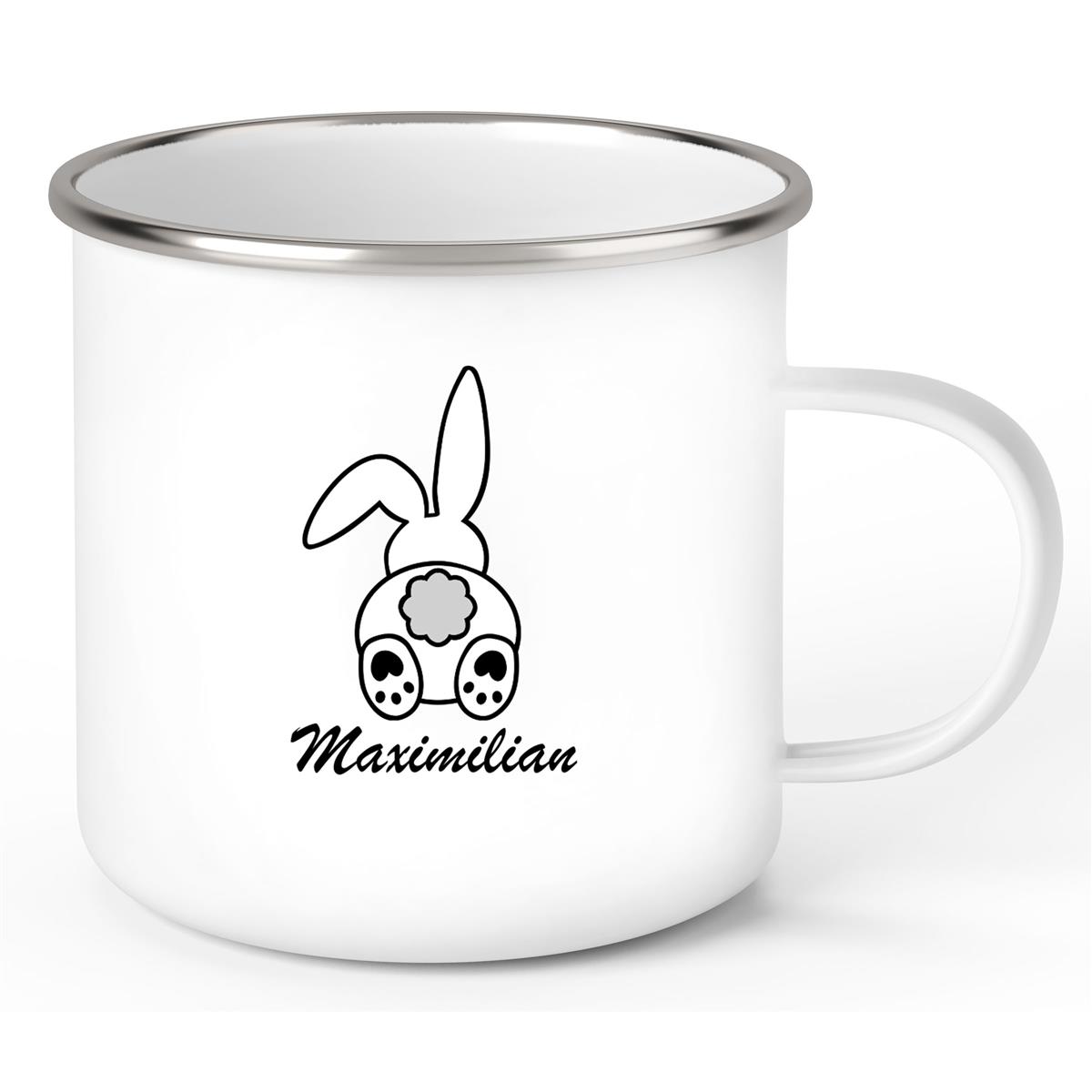 Tasse Ostern - Hase 4 Wunschnamen personalisiert Emaillie