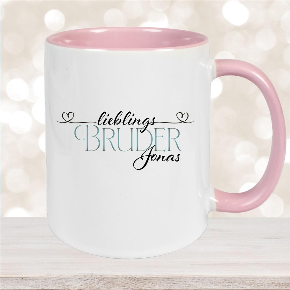 Tasse Wunschname Lieblings-Bruder 1 personalisiert Keramik Becher versch. Farben