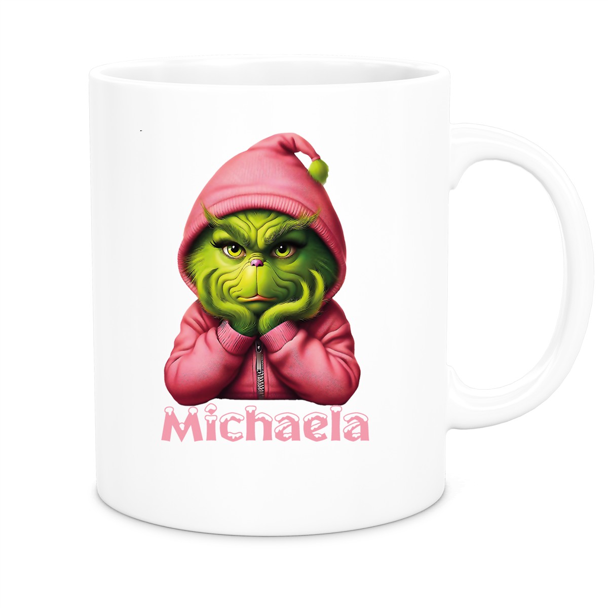 Tasse Wunschname Weihnachten Grinch #10 Keramik Kinderbecher Weiß