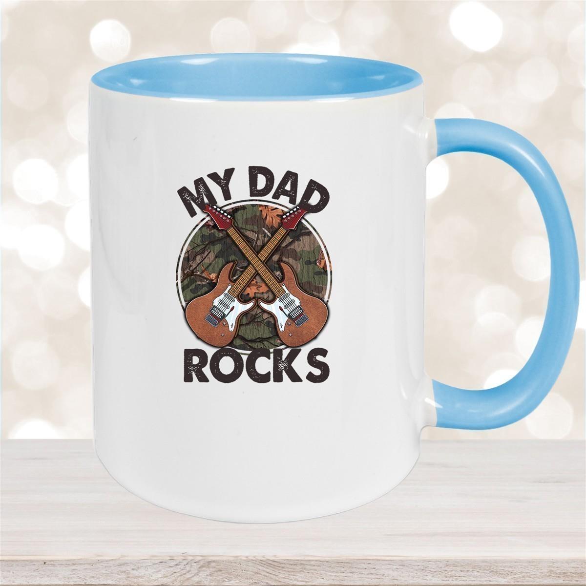 Tasse Vatertag 3 "MY DAD ROCKS" Keramik versch. Farben