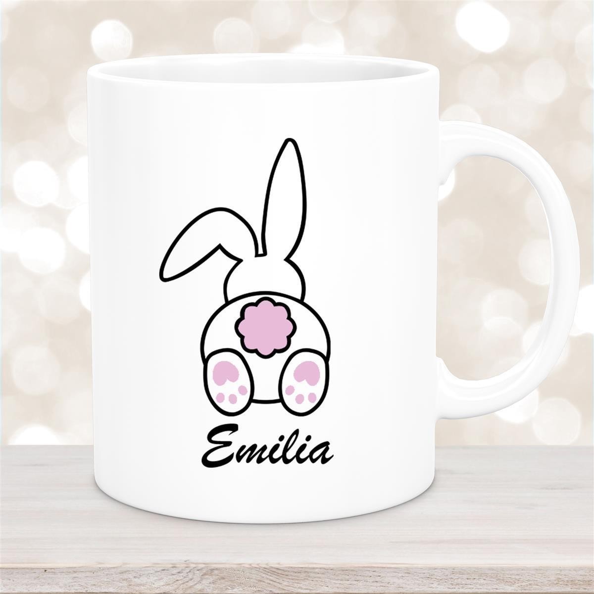 Tasse Ostern - Hase #3 Wunschnamen personalisiert Keramik Weiß