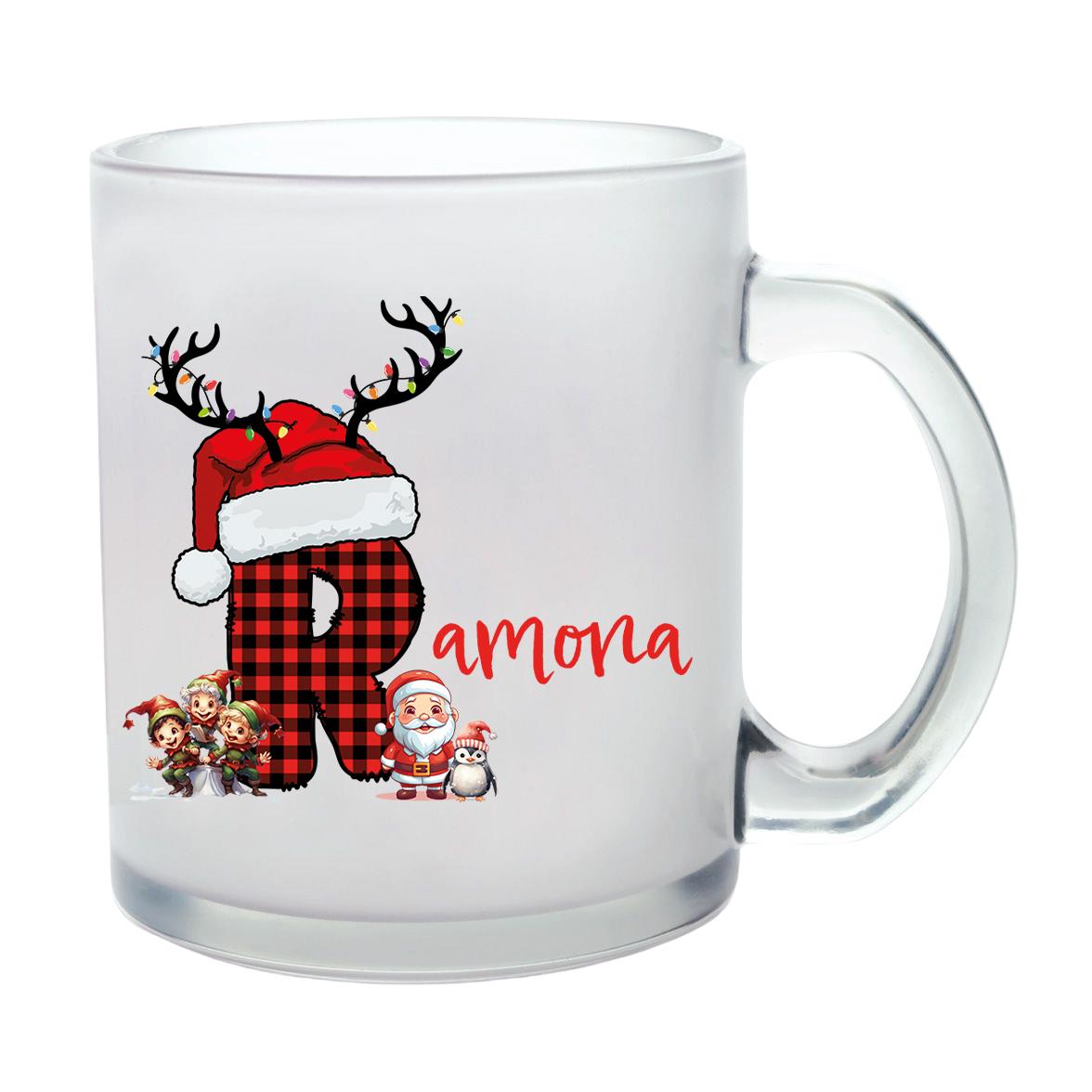 Milchglastasse Wunschname Weihnachten Buchstabe Glas Kinderbecher SONDEREDITION