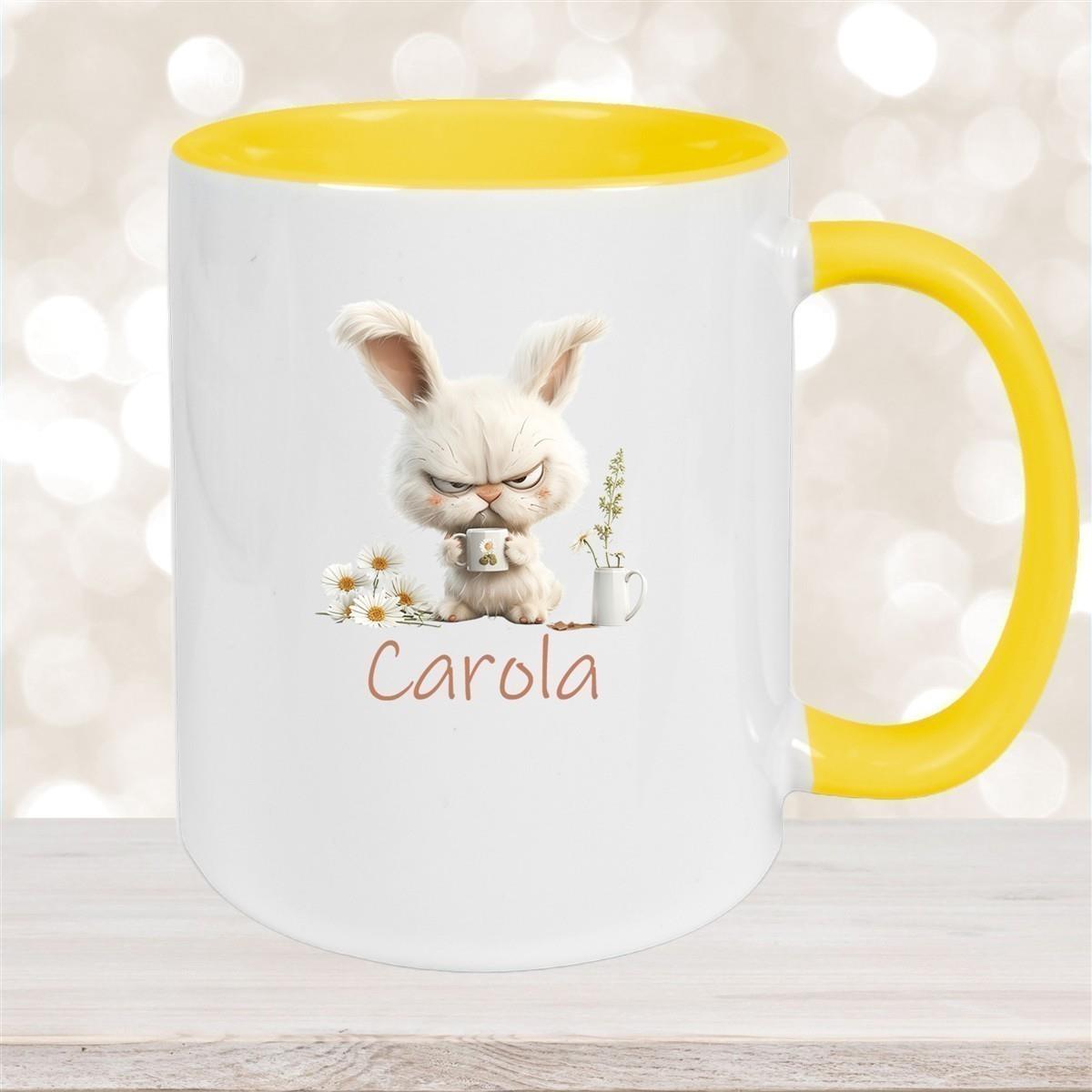 Tasse Ostern Grumpy-Bunny 1 Wunschnamen Keramik personalisiert versch. Farben