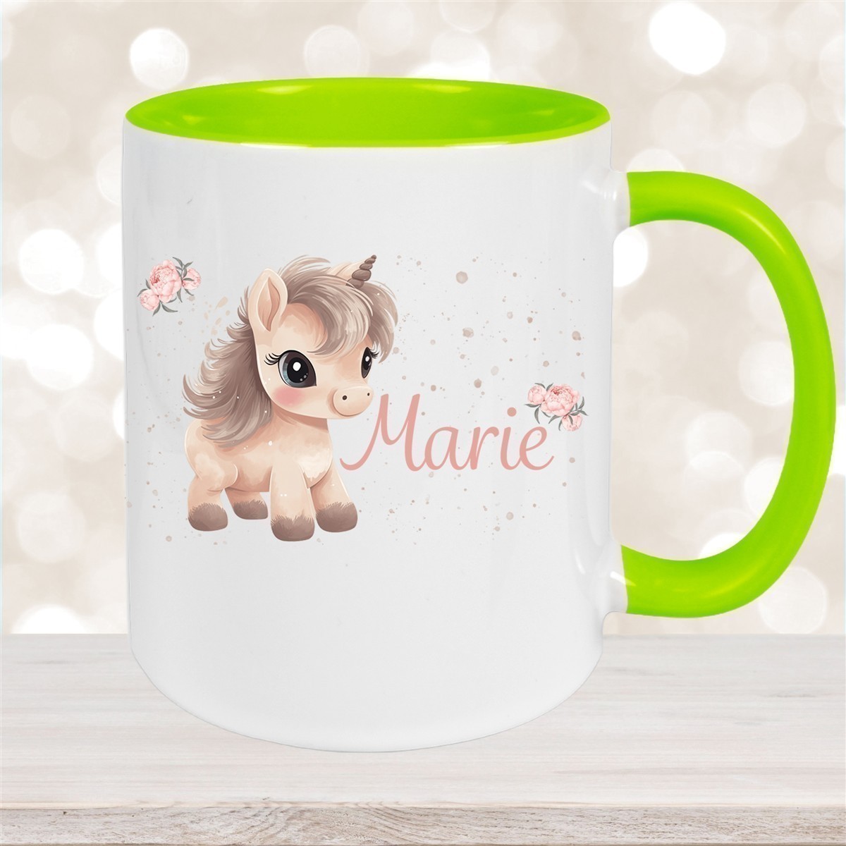 Tasse Einhorn #8 Wunschname Keramik Kinderbecher personalisiert versch. Farben